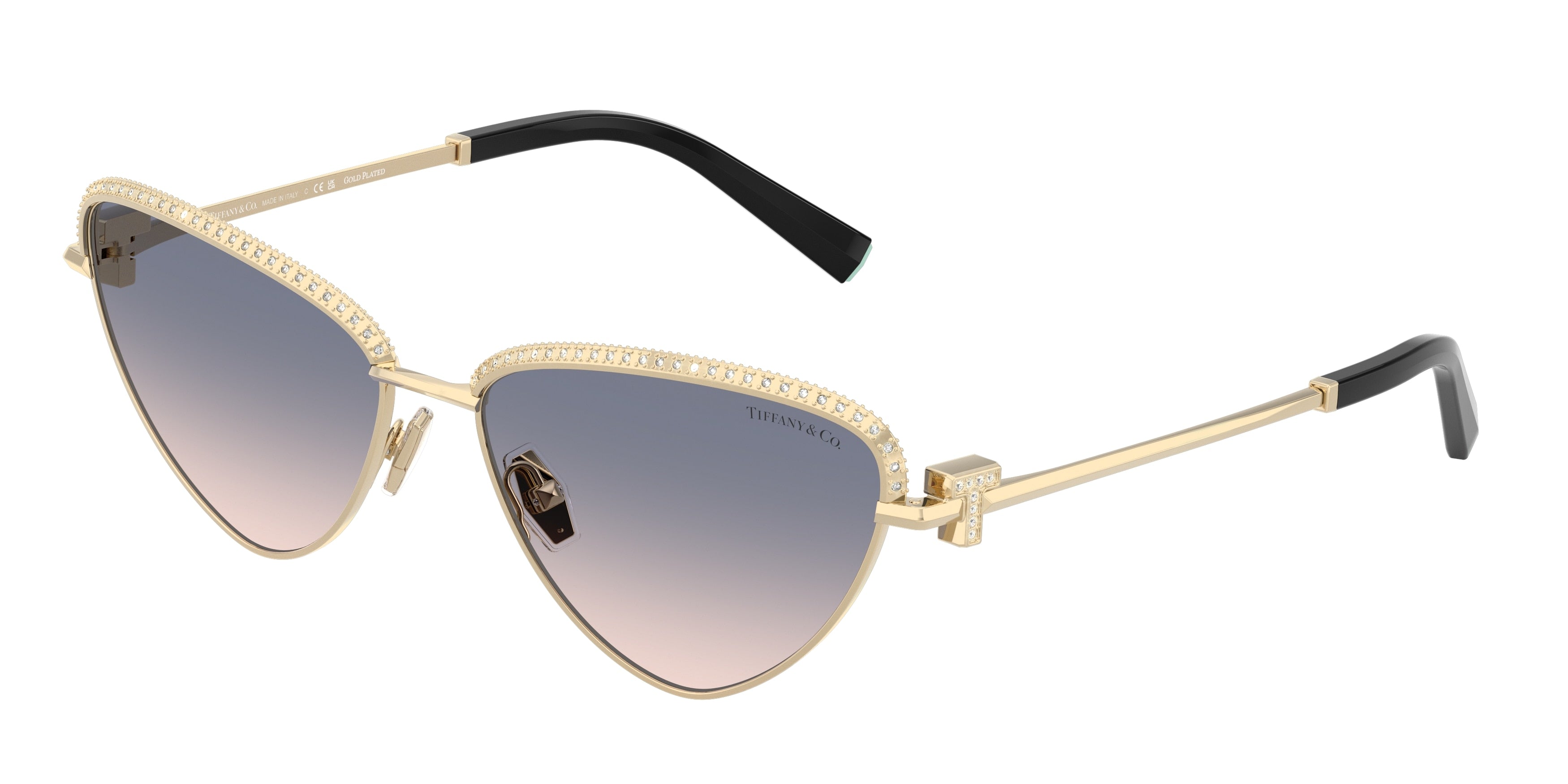 Tiffany TF3107KB Irregular Sunglasses 622116-Pale Gold Plated 59-140-16 - Color Map Gold