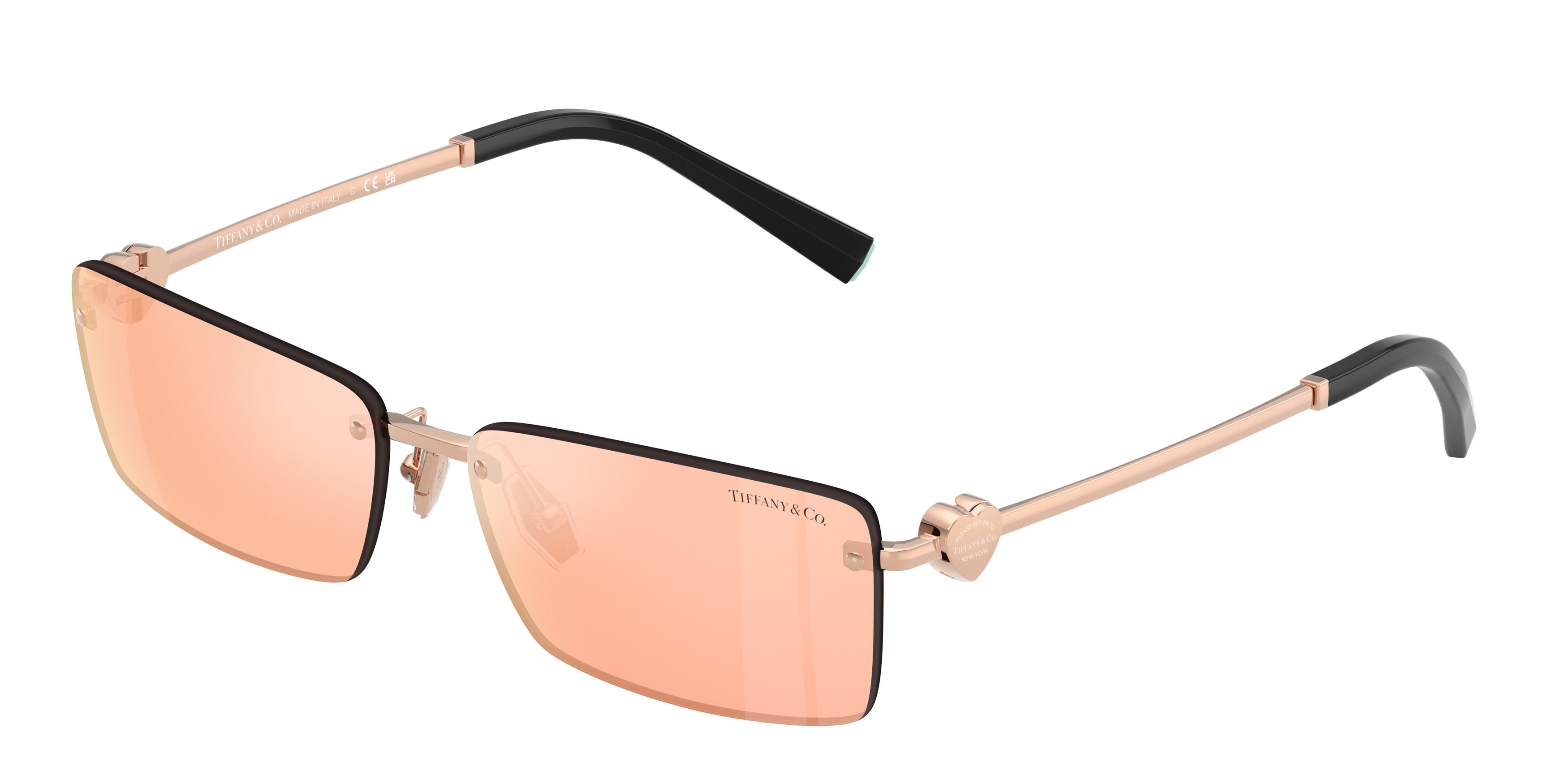Tiffany TF3108B Rectangle Sunglasses 61051T-Rose Gold 60-140-15 - Color Map Gold