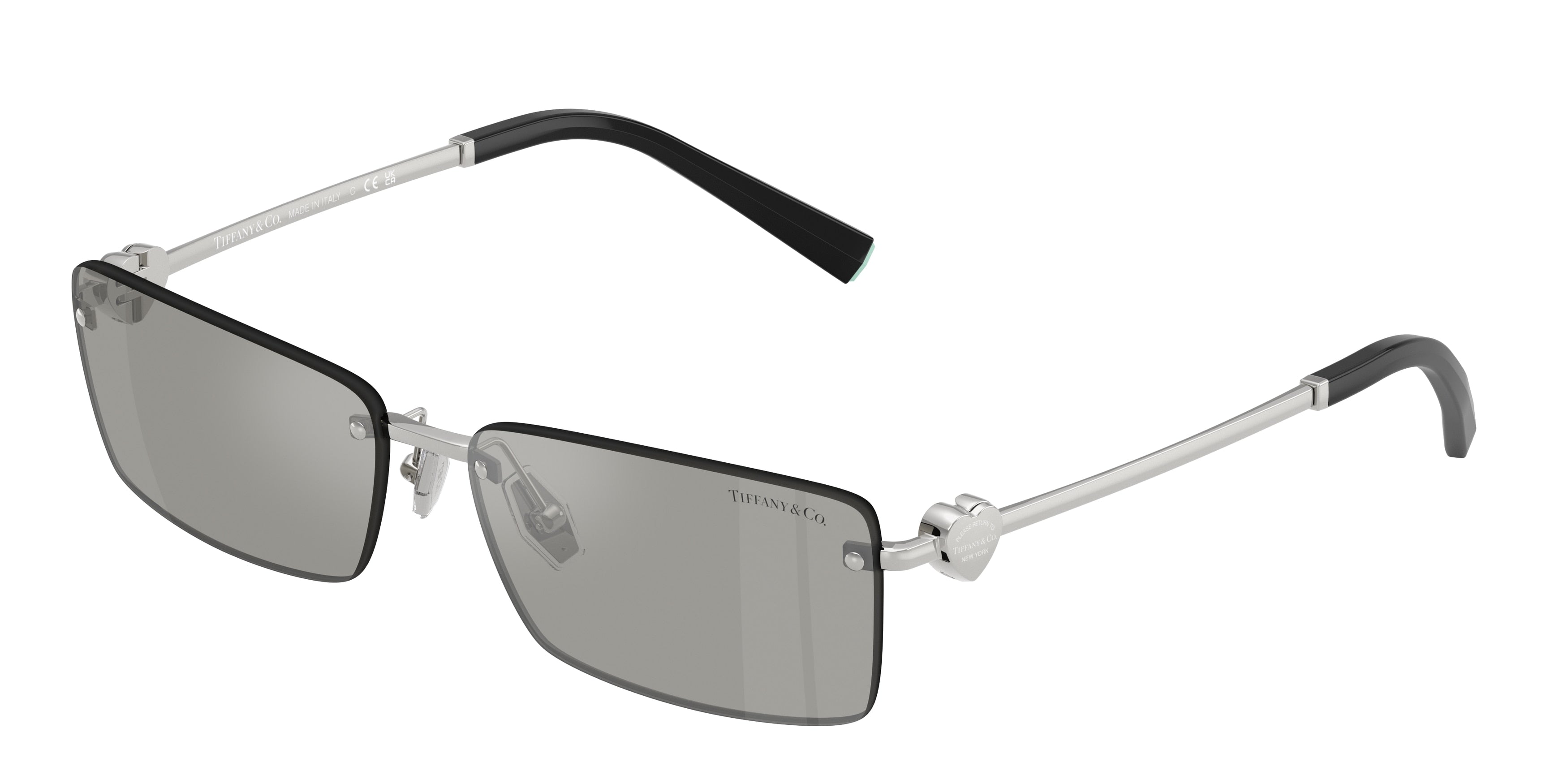 Tiffany TF3108B Rectangle Sunglasses 61956G-Silver 60-140-15 - Color Map Silver