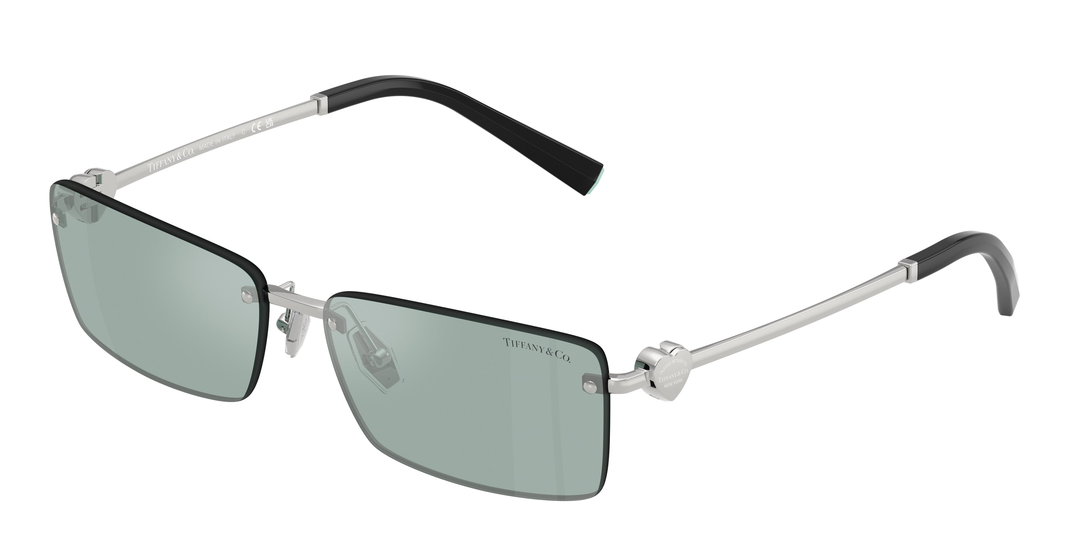 Tiffany TF3108B Rectangle Sunglasses 62227C-Silver 60-140-15 - Color Map Silver