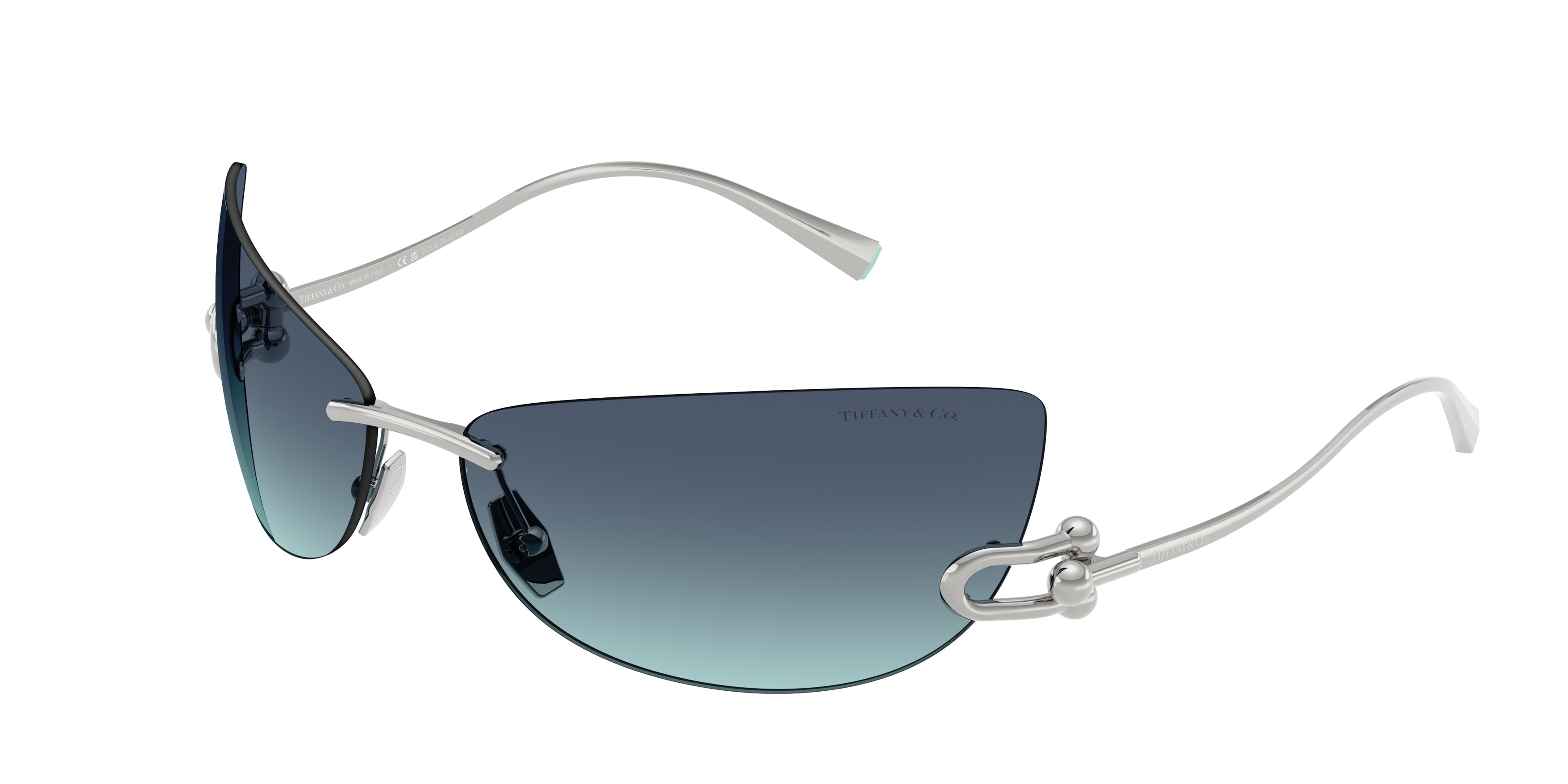 Tiffany TF3112K Irregular Sunglasses  62139S-Silver Gold Plated 72-115-15 - Color Map Silver