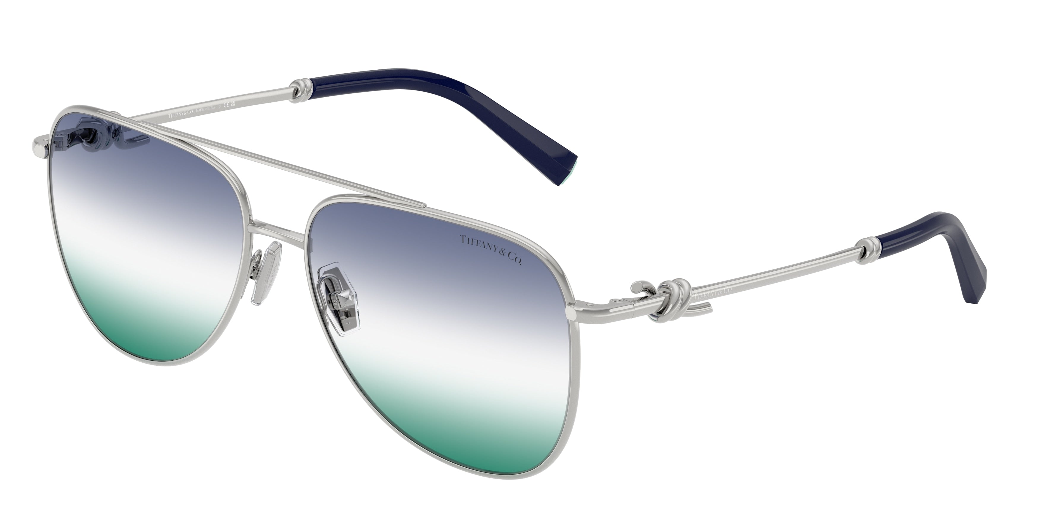 Tiffany TF3116 Pilot Sunglasses  62312A-Silver 59-145-15 - Color Map Silver