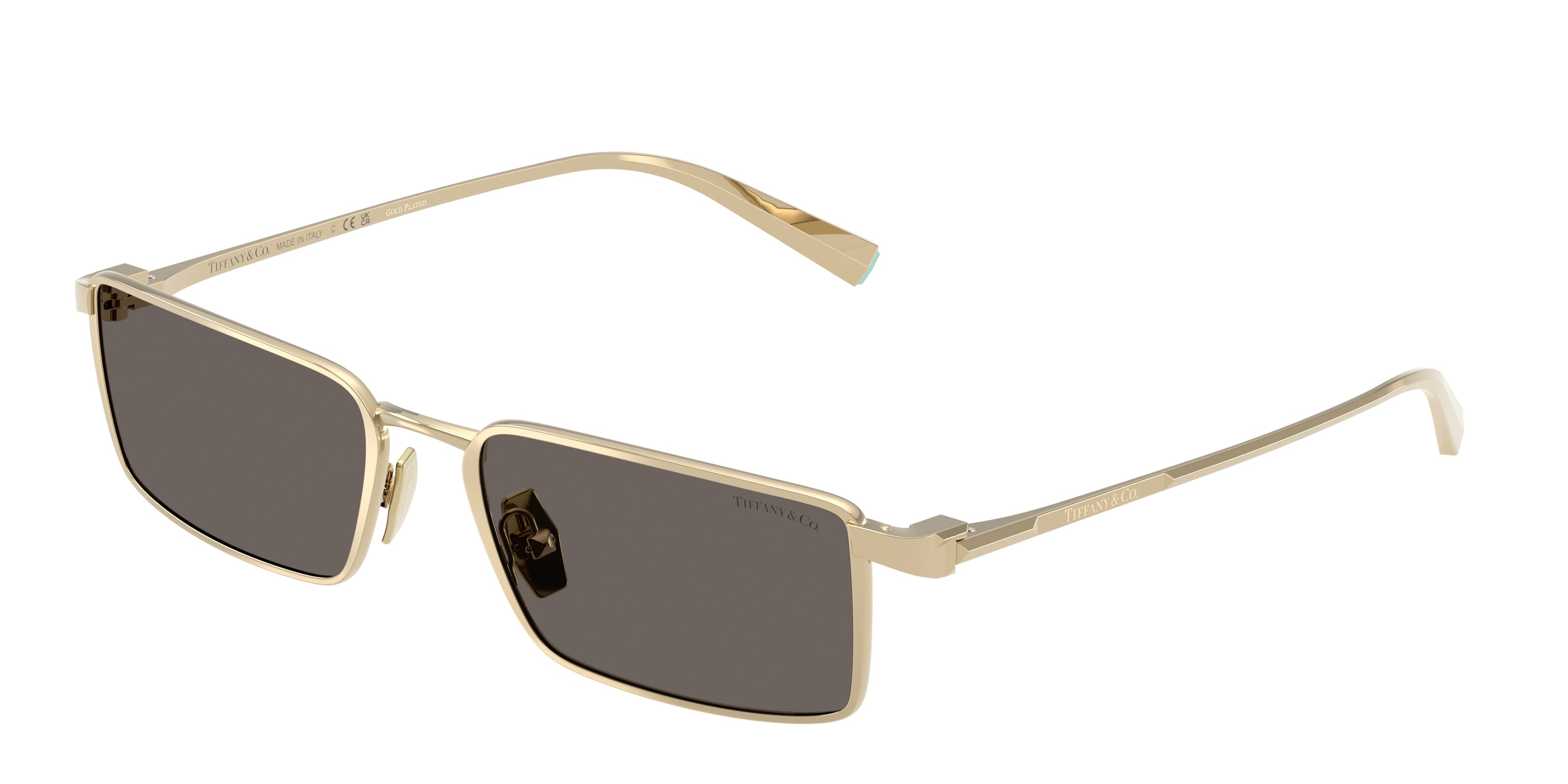 Tiffany TF3121KB Rectangle Sunglasses 6220B1-Pale Gold Plated 55-140-18 - Color Map Gold