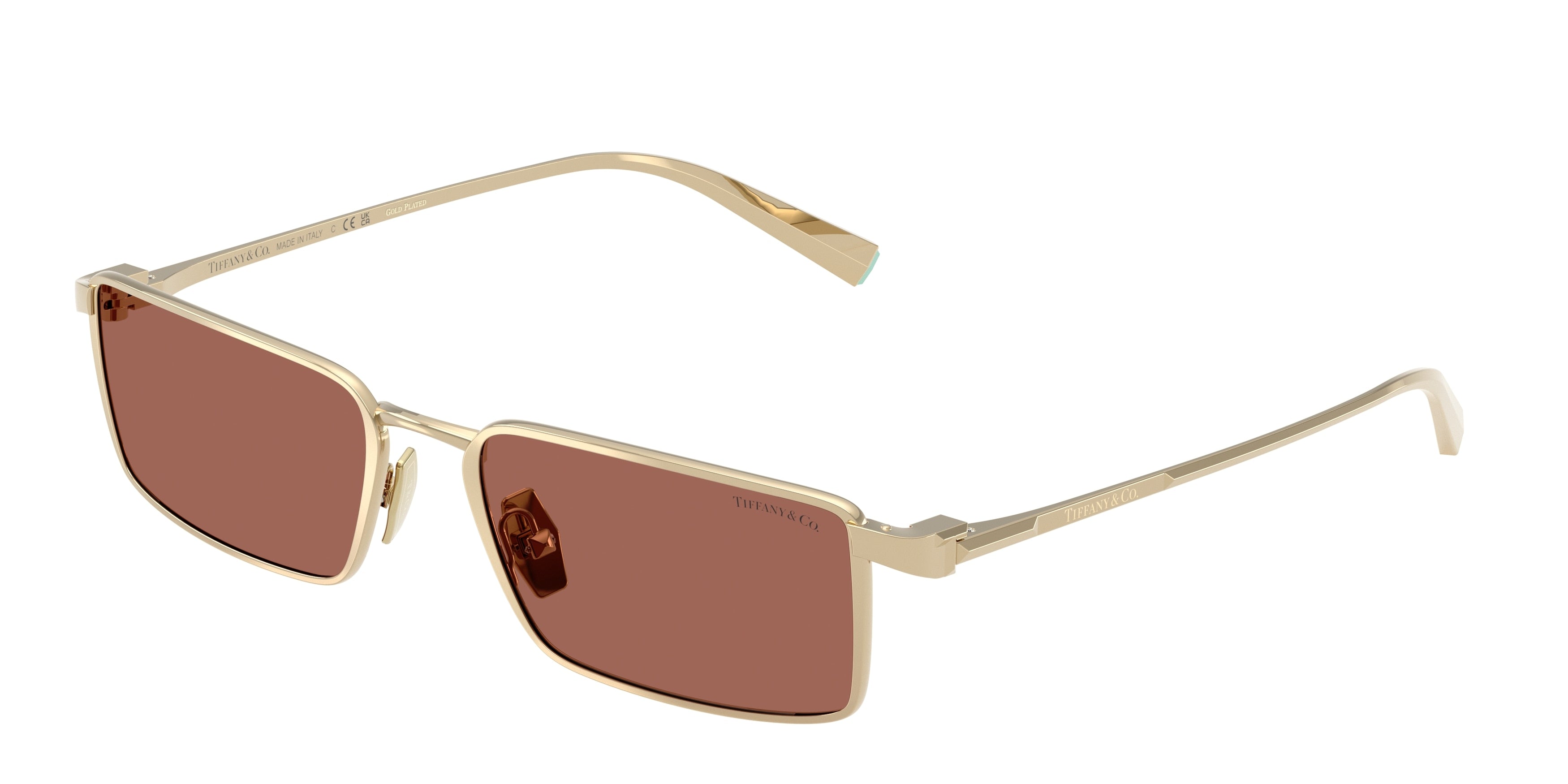 Tiffany TF3121KB Rectangle Sunglasses 6244H2-Pale Gold Plated 55-140-18 - Color Map Gold