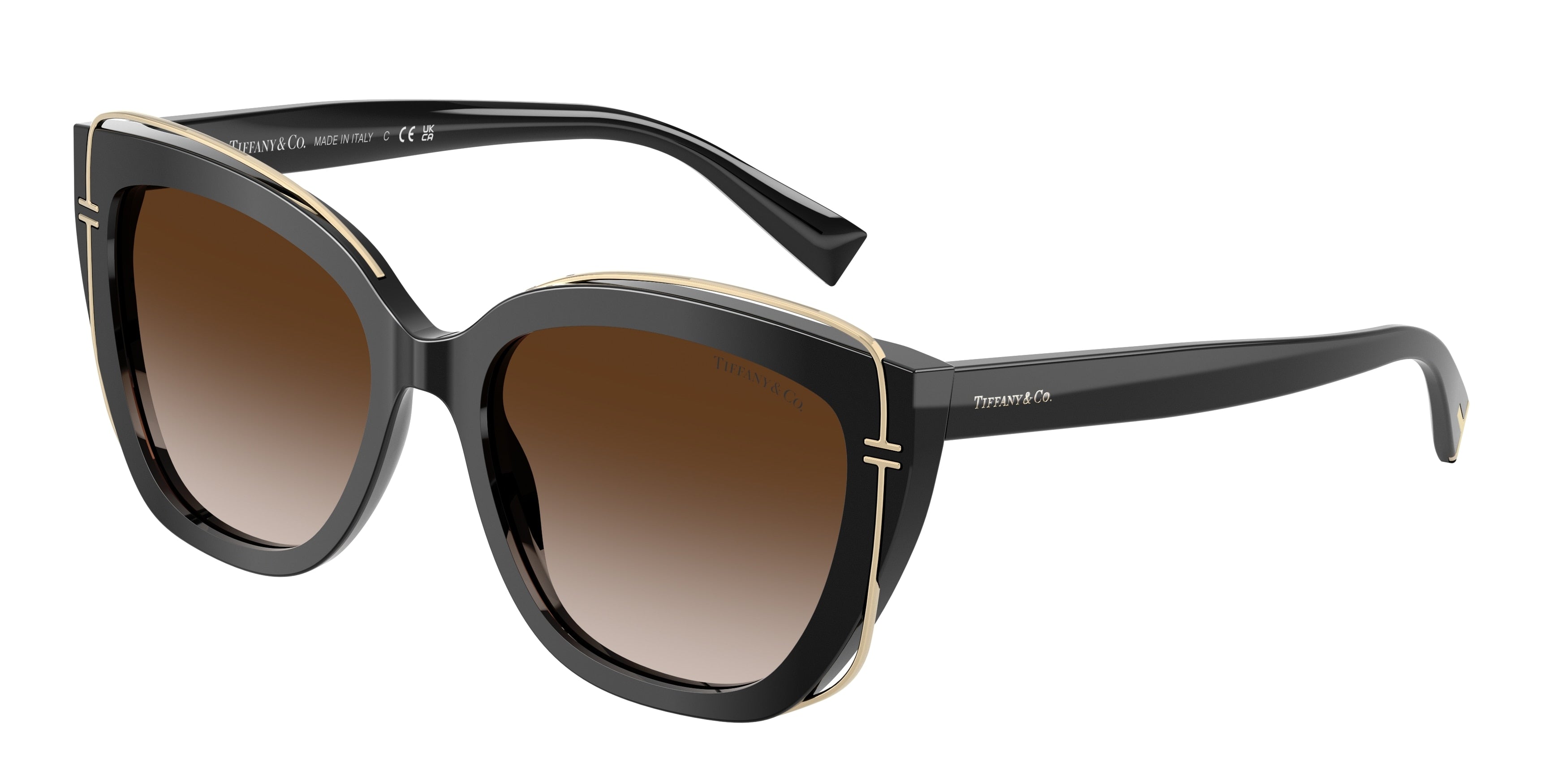 Tiffany TF4148 Cat Eye Sunglasses 80013B-Black 54-140-17 - Color Map Black