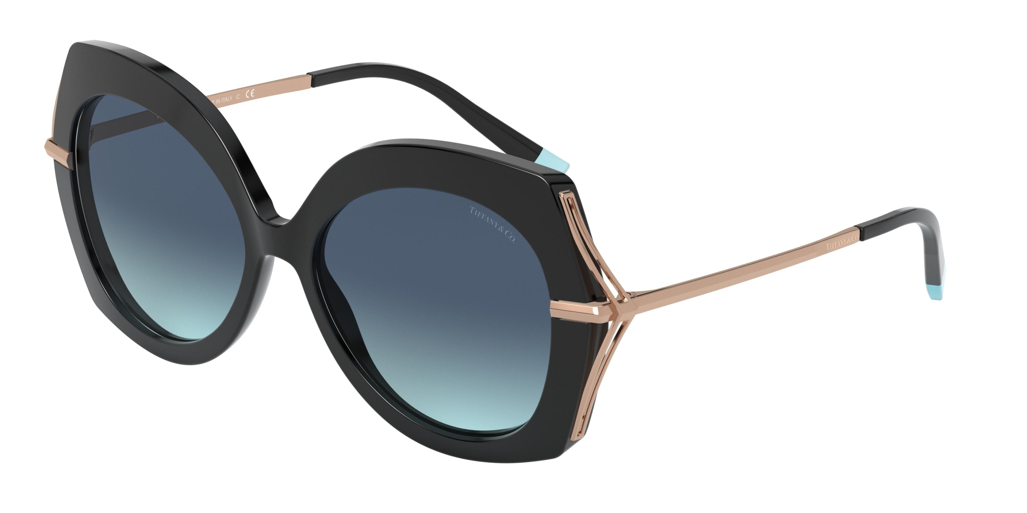 Tiffany TF4169 Irregular Sunglasses  80019S-Black 54-140-16 - Color Map Black