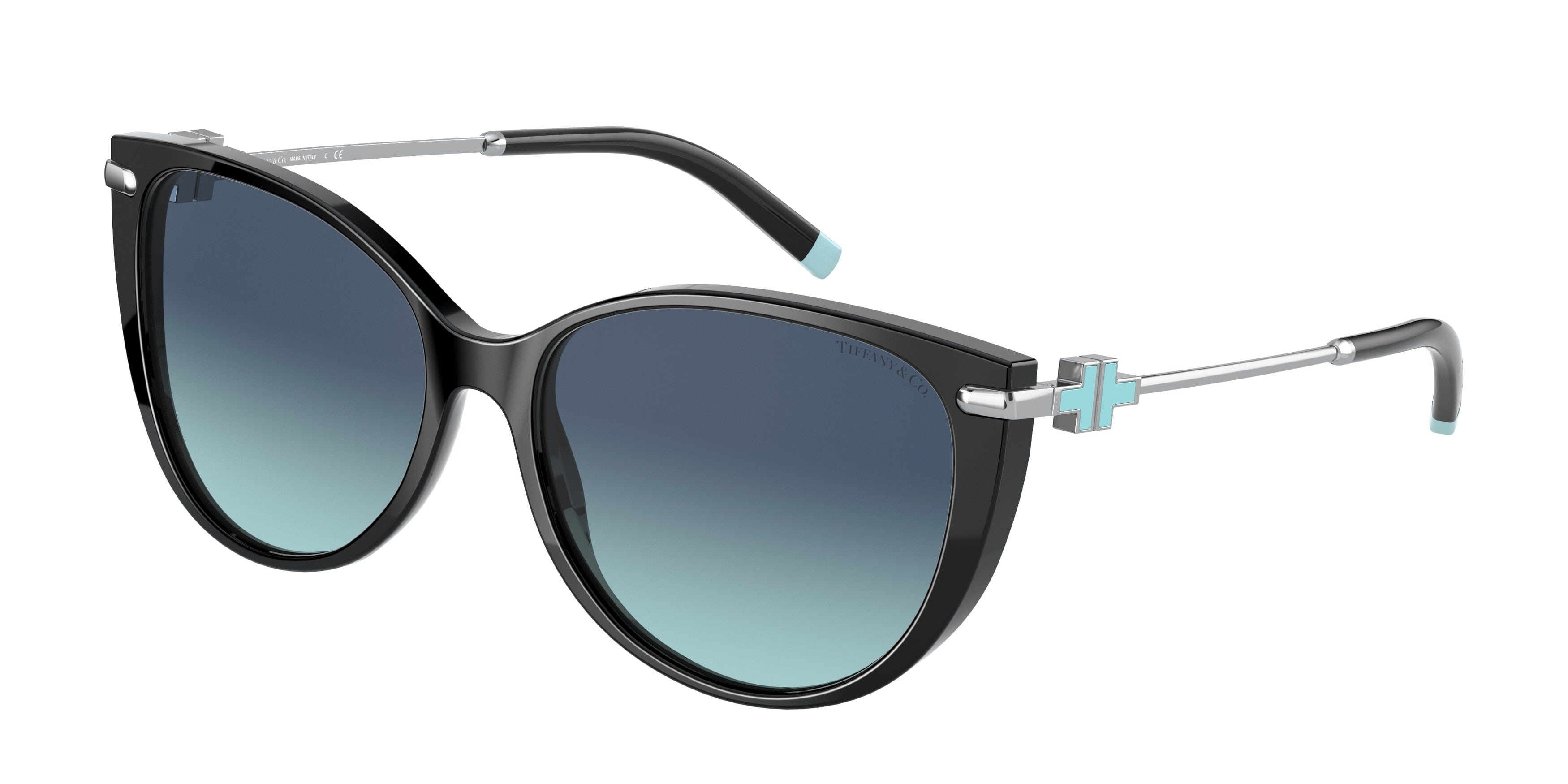 Tiffany TF4178F Cat Eye Sunglasses 80019S-Black 57-140-16 - Color Map Black