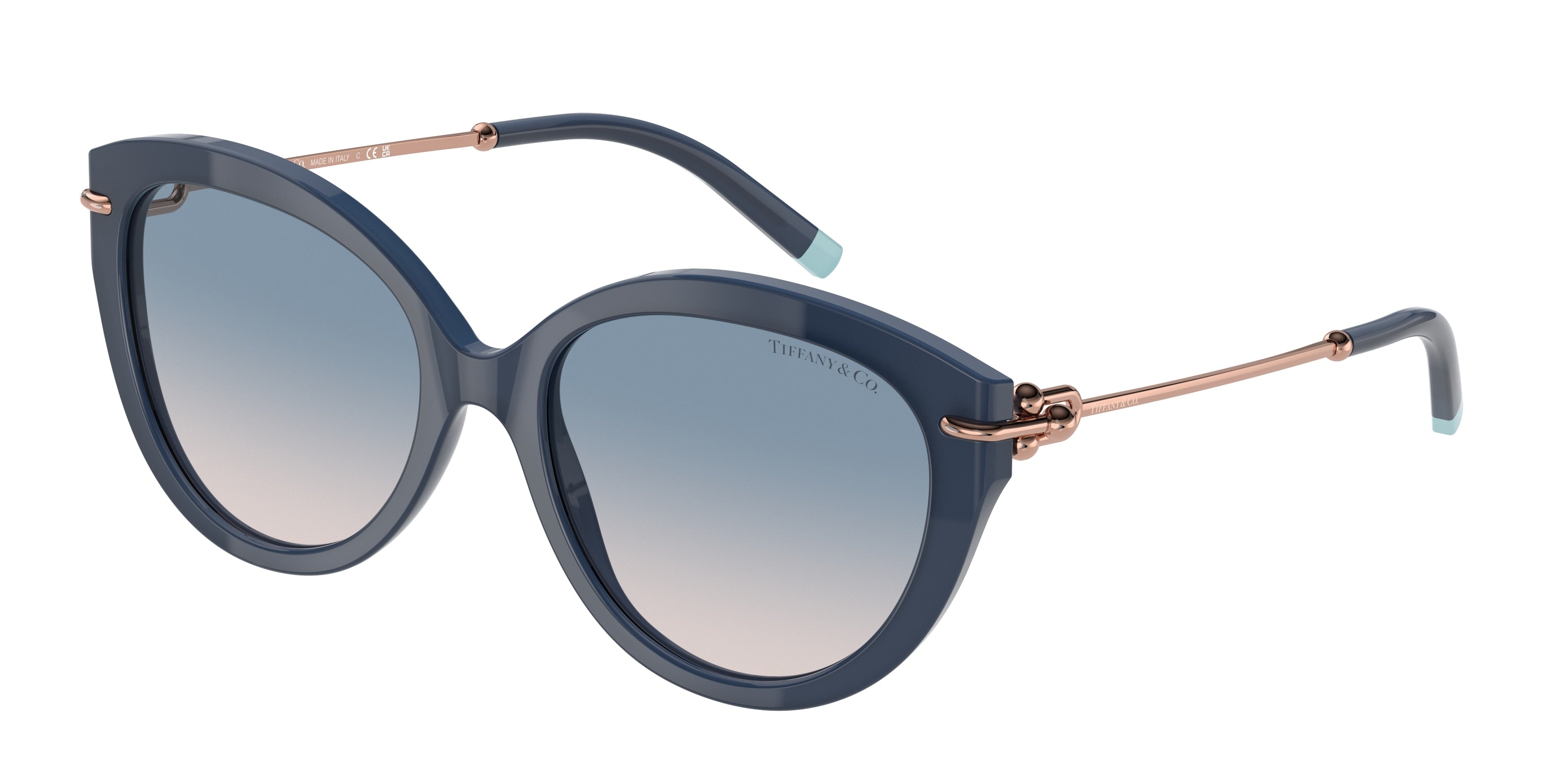 Tiffany TF4187 Oval Sunglasses  831516-Opal Blue 55-140-18 - Color Map Blue