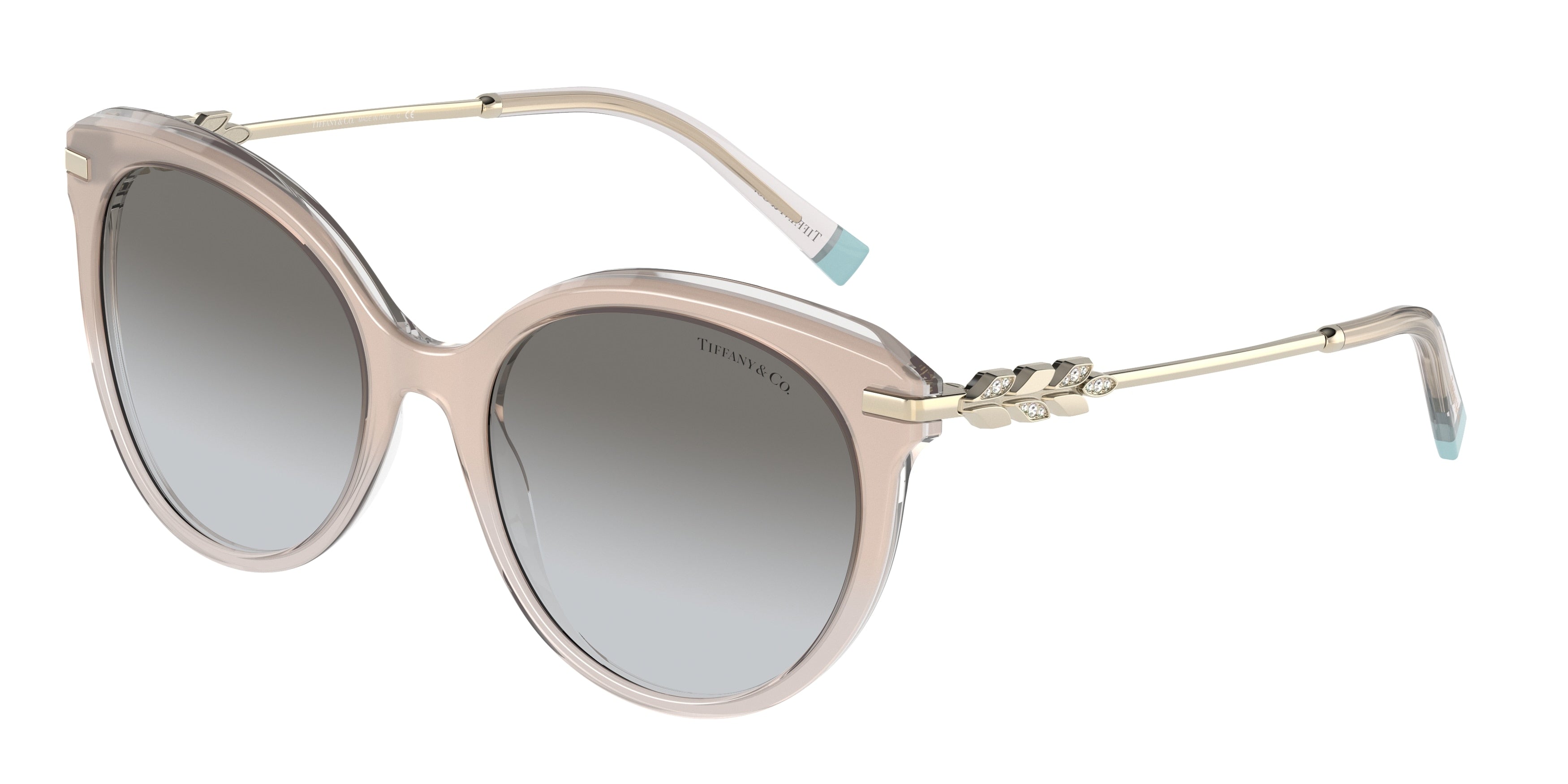 Tiffany TF4189B Cat Eye Sunglasses 83353C-Satin Champagne Gradient 55-140-19 - Color Map Brown