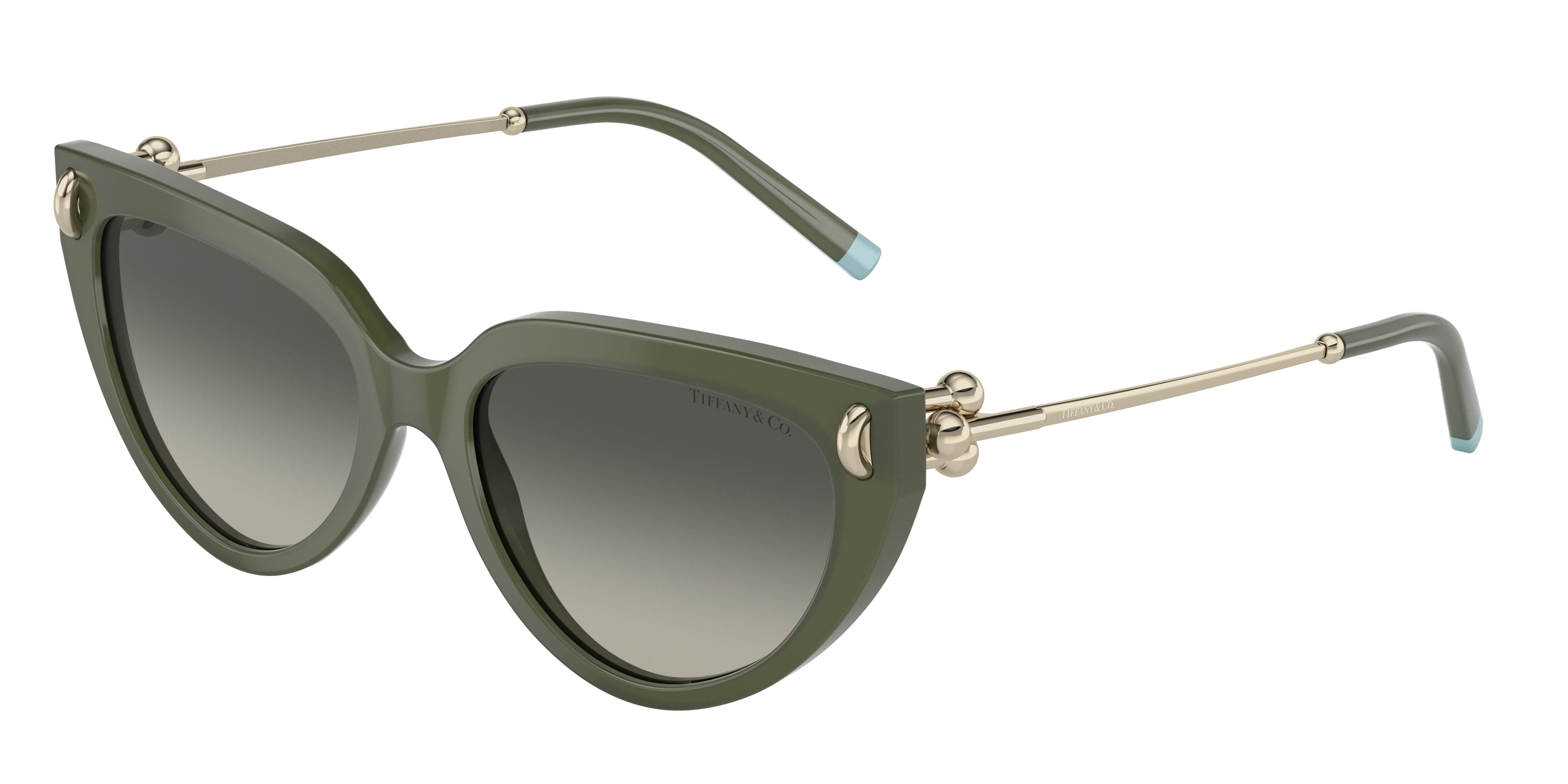 Tiffany TF4195 Cat Eye Sunglasses 835811-Opal Green 54-140-17 - Color Map Green