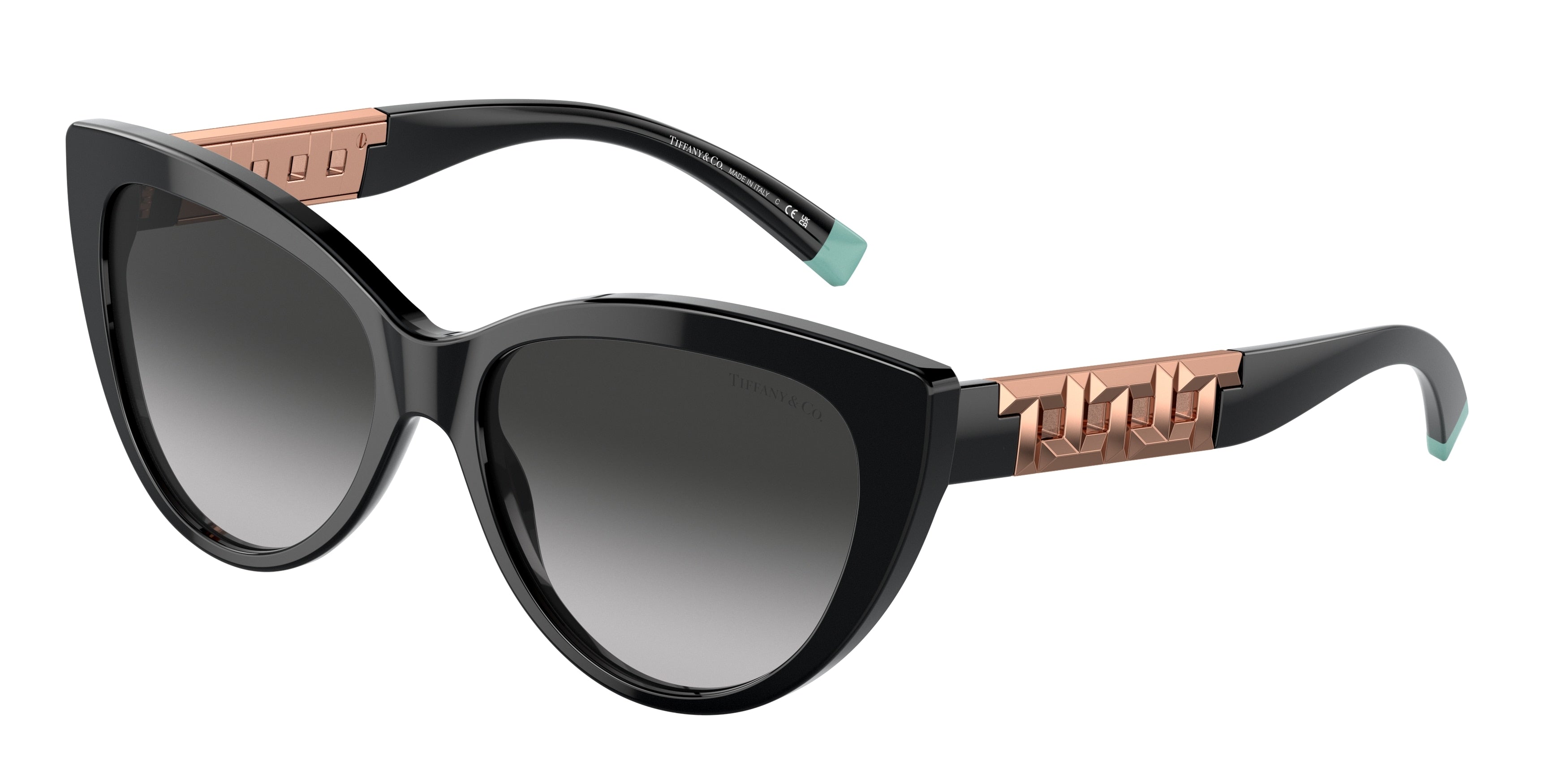 Tiffany TF4196 Cat Eye Sunglasses 80013C-Black 56-140-16 - Color Map Black