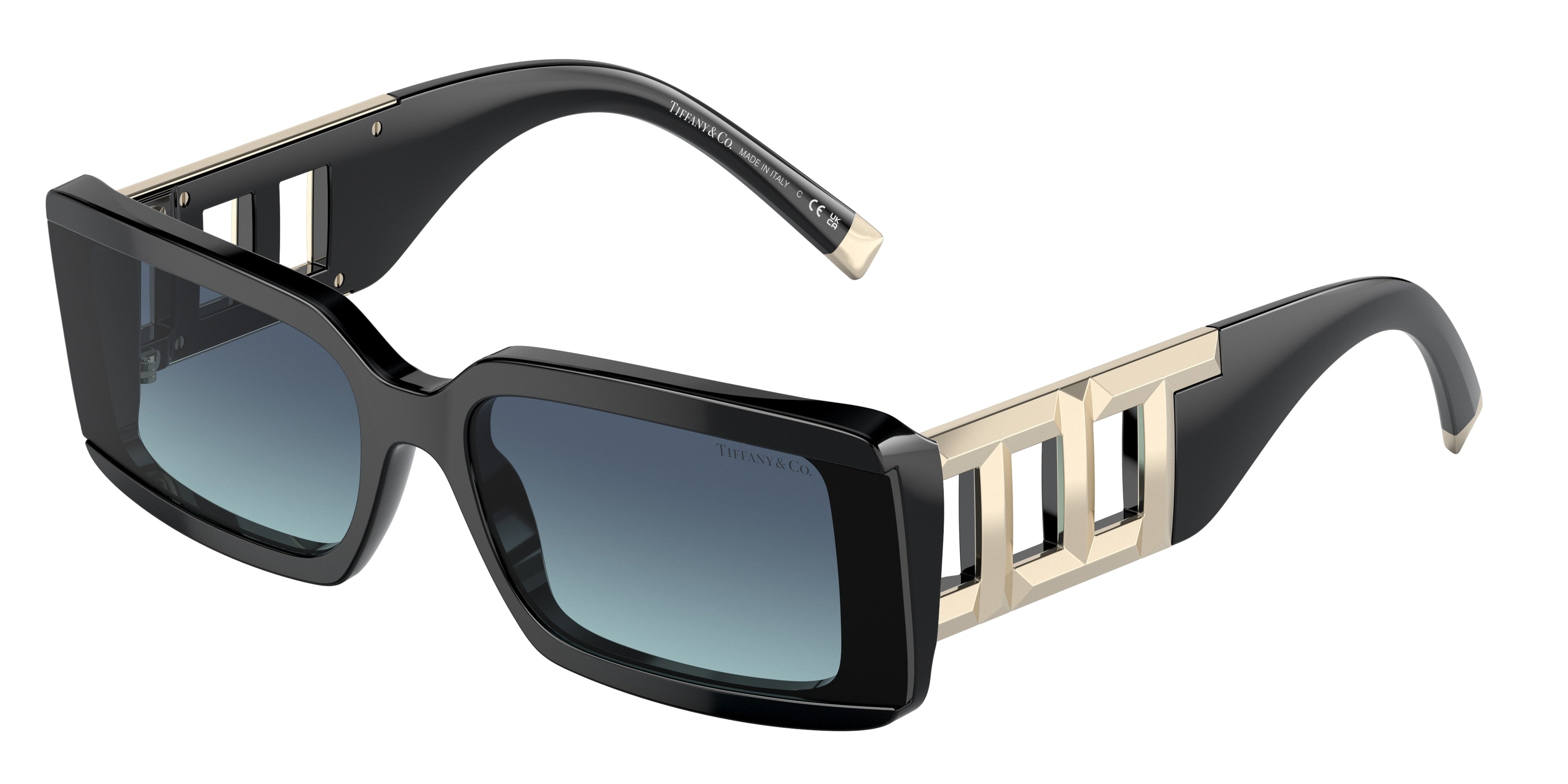 Tiffany TF4197 Rectangle Sunglasses 80019S-Black 62-140-17 - Color Map Black