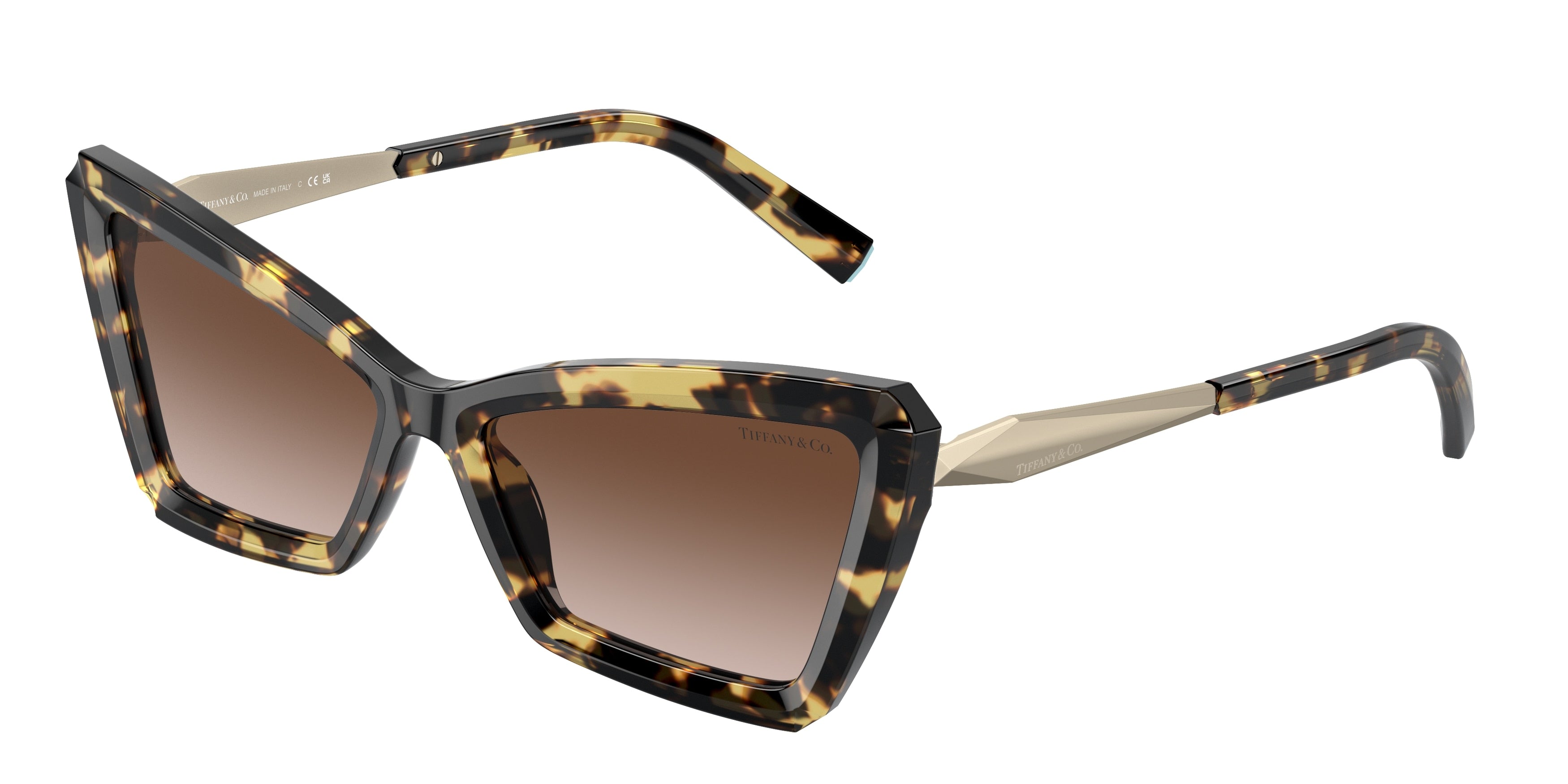 Tiffany TF4203 Cat Eye Sunglasses 80643B-Yellow Havana 56-140-16 - Color Map Tortoise