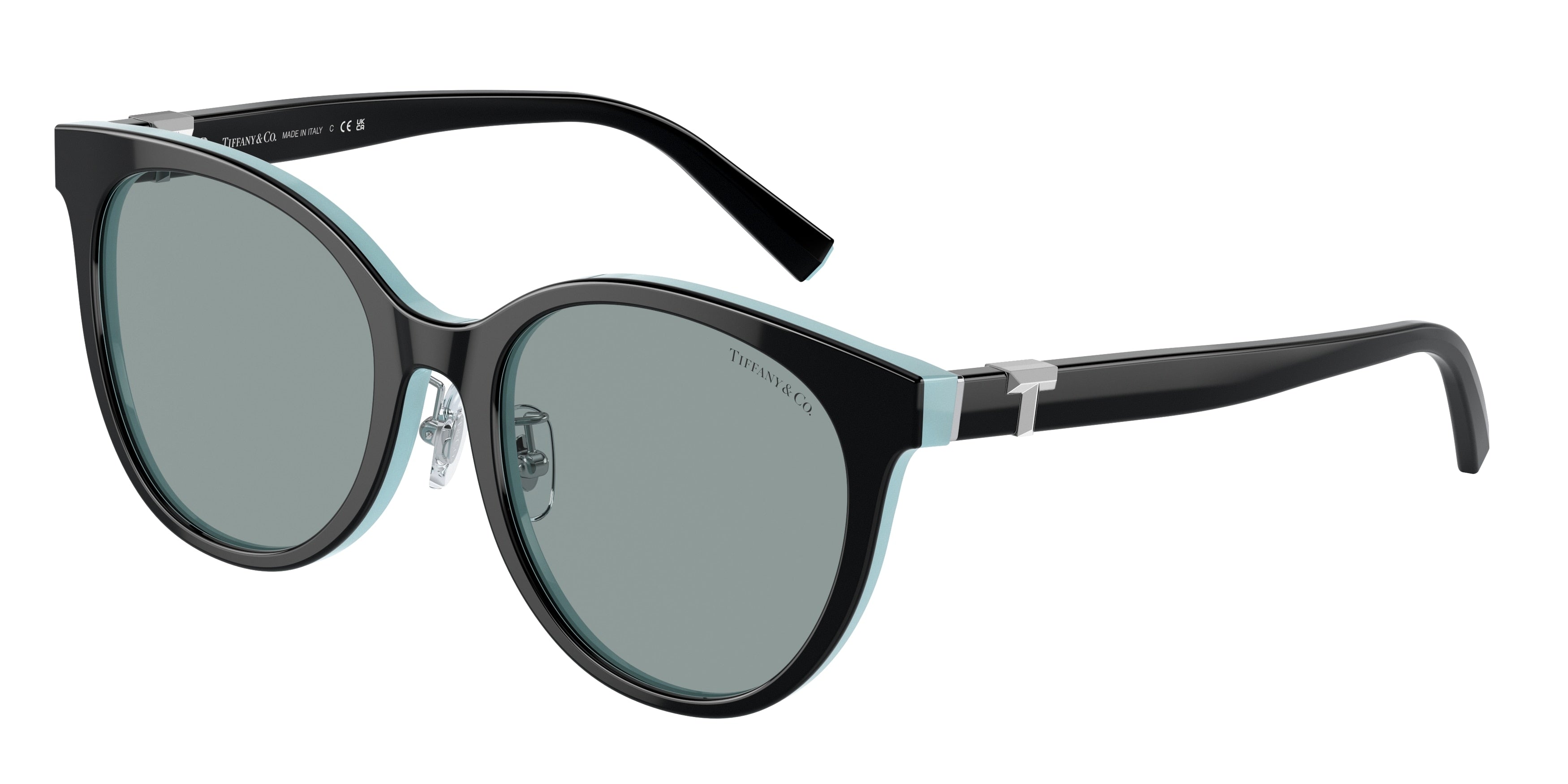 Tiffany TF4209D Phantos Sunglasses 8055/1-Black On Tiffany Blue 54-140-19 - Color Map Black