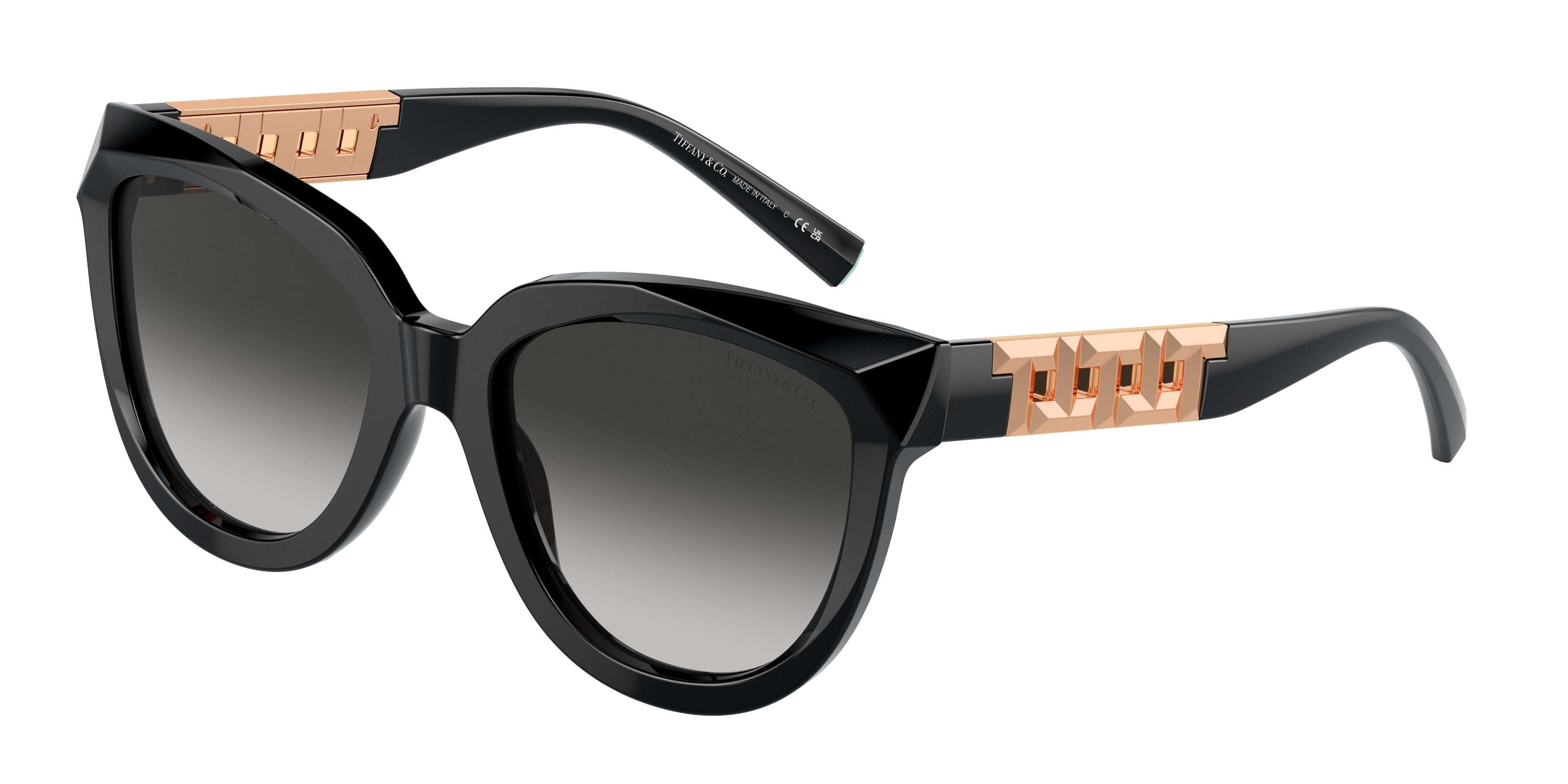 Tiffany TF4215 Cat Eye Sunglasses 80013C-Black 53-140-19 - Color Map Black