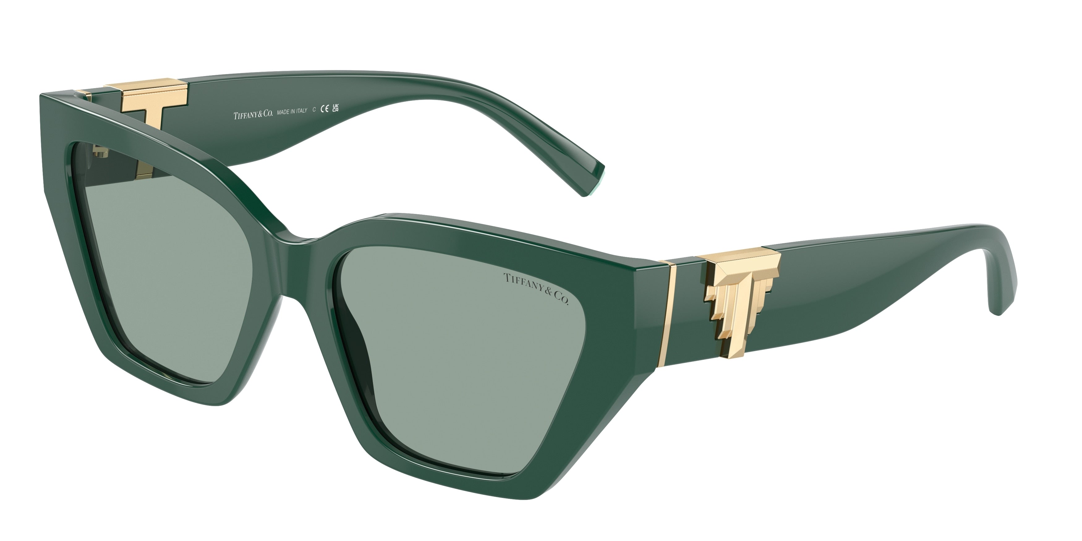 Tiffany TF4218 Cat Eye Sunglasses 840882-Green 55-140-17 - Color Map Green