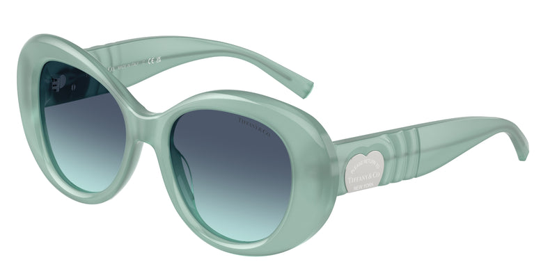 Tiffany TF4228 Round Sunglasses 83739S-Light Blue Opal 52-140-18 - Color Map Blue