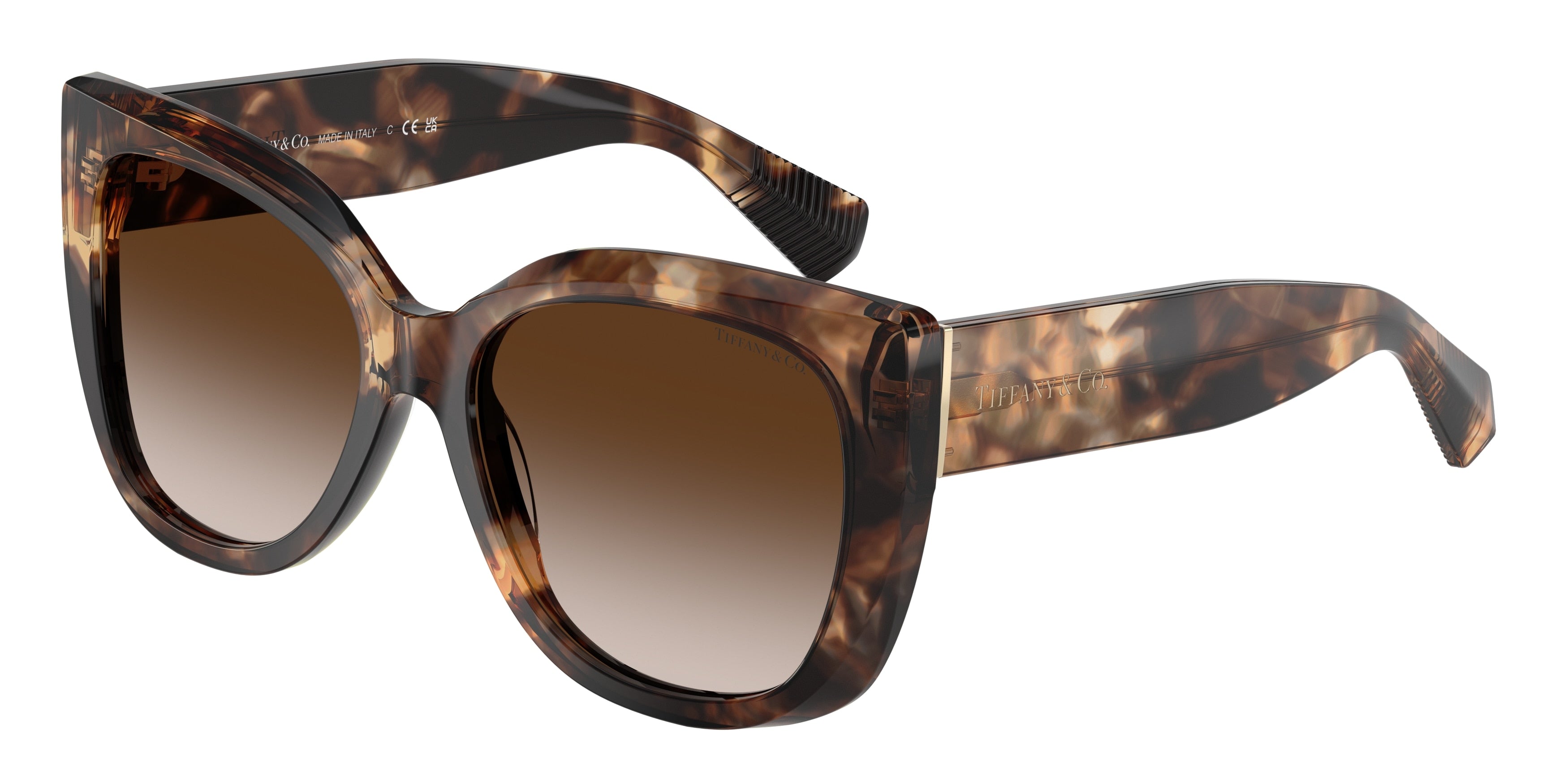 Tiffany TF4229 Square Sunglasses 84213B-Spotted Brown Havana 55-140-17 - Color Map Brown