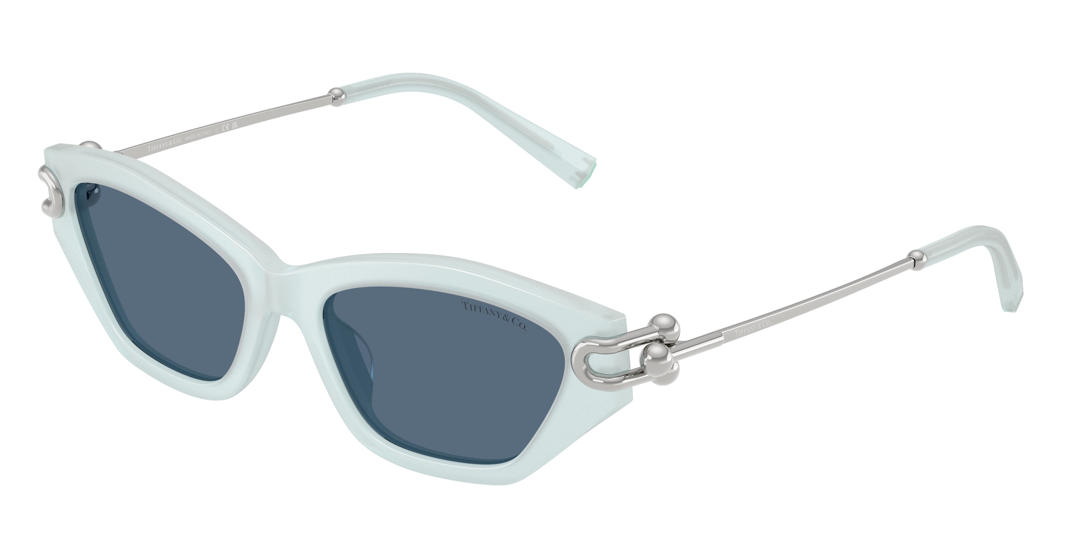 Tiffany TF4231U Cat Eye Sunglasses 843680-Frosted Pale Sapphire 53-140-17 - Color Map Blue