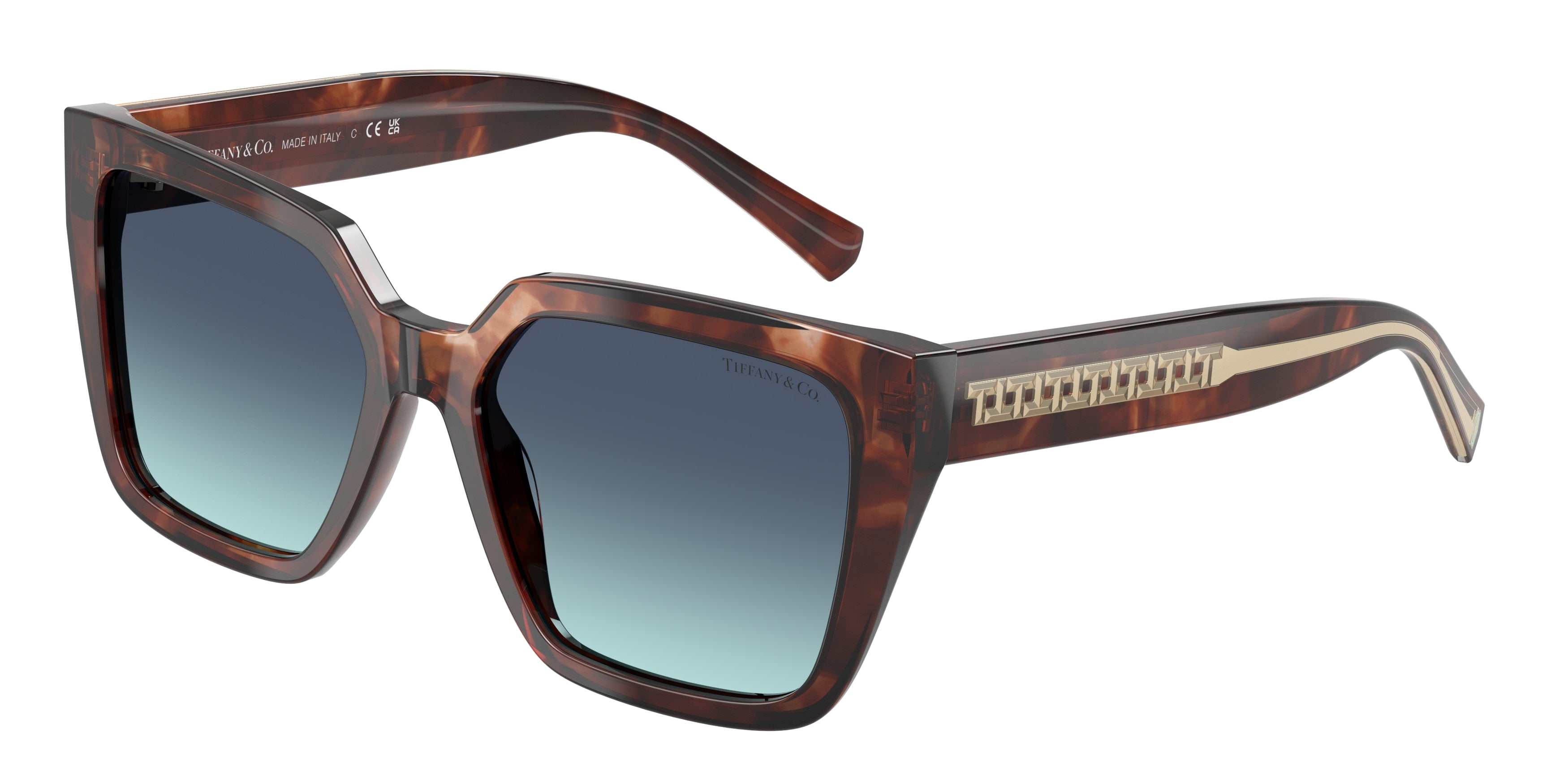 Tiffany TF4235 Square Sunglasses 84219S-Spotted Brown Havana 55-140-17 - Color Map Brown
