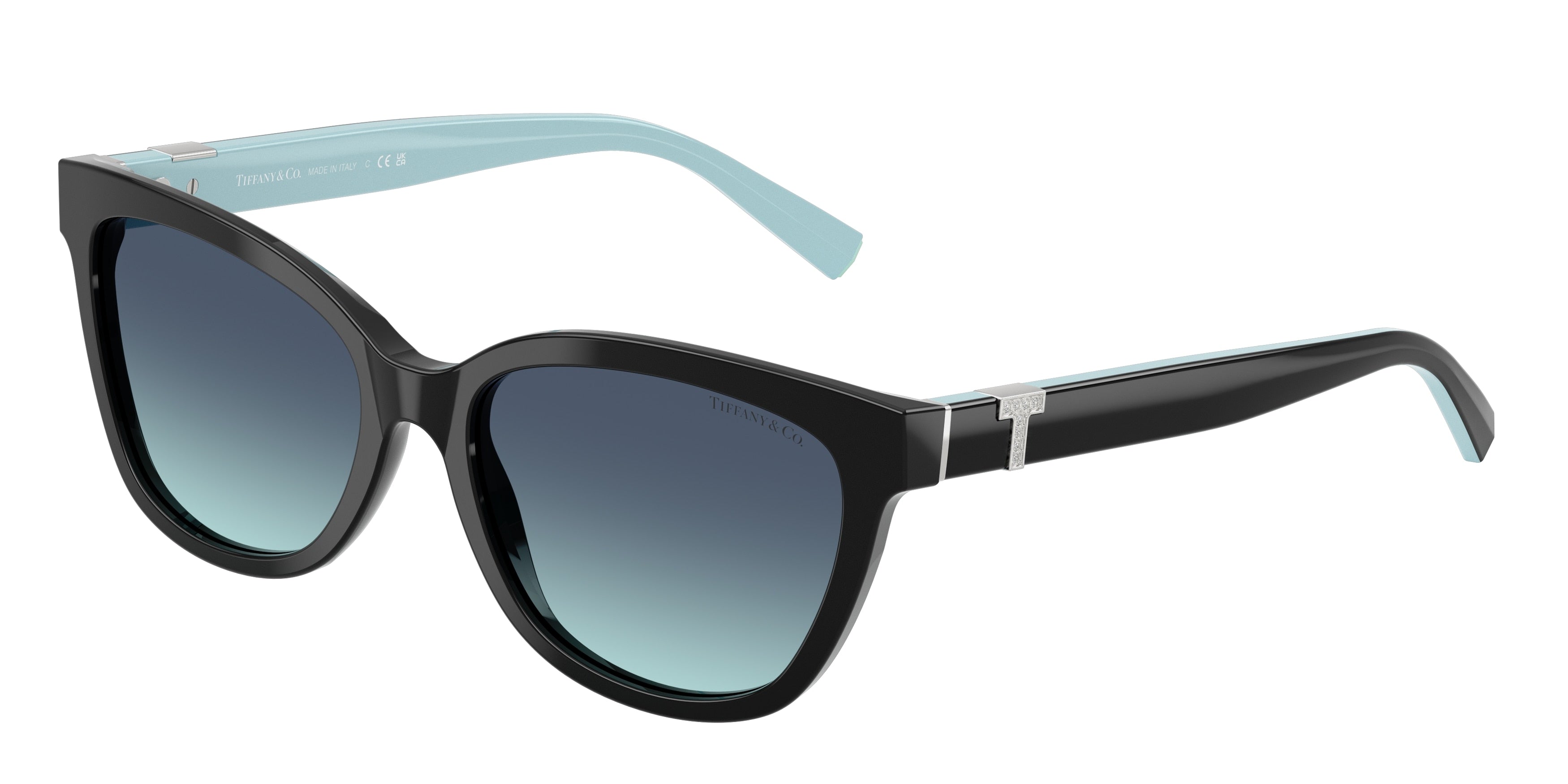 Tiffany TF4237B Cat Eye Sunglasses 80019S-Black 55-140-17 - Color Map Black