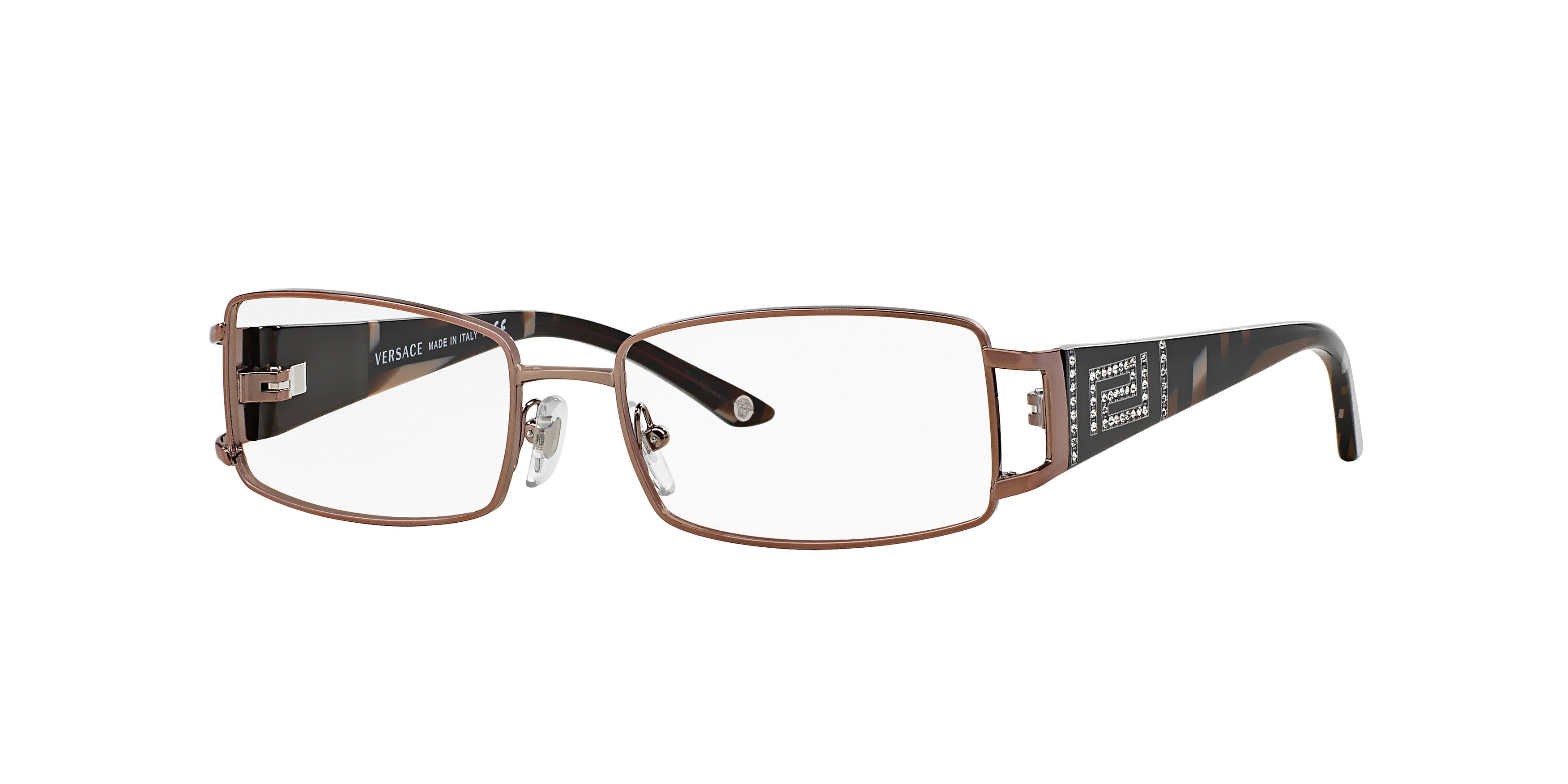 Versace VE1163B Rectangle Eyeglasses 1013-Brown 52-130-16 - Color Map Brown
