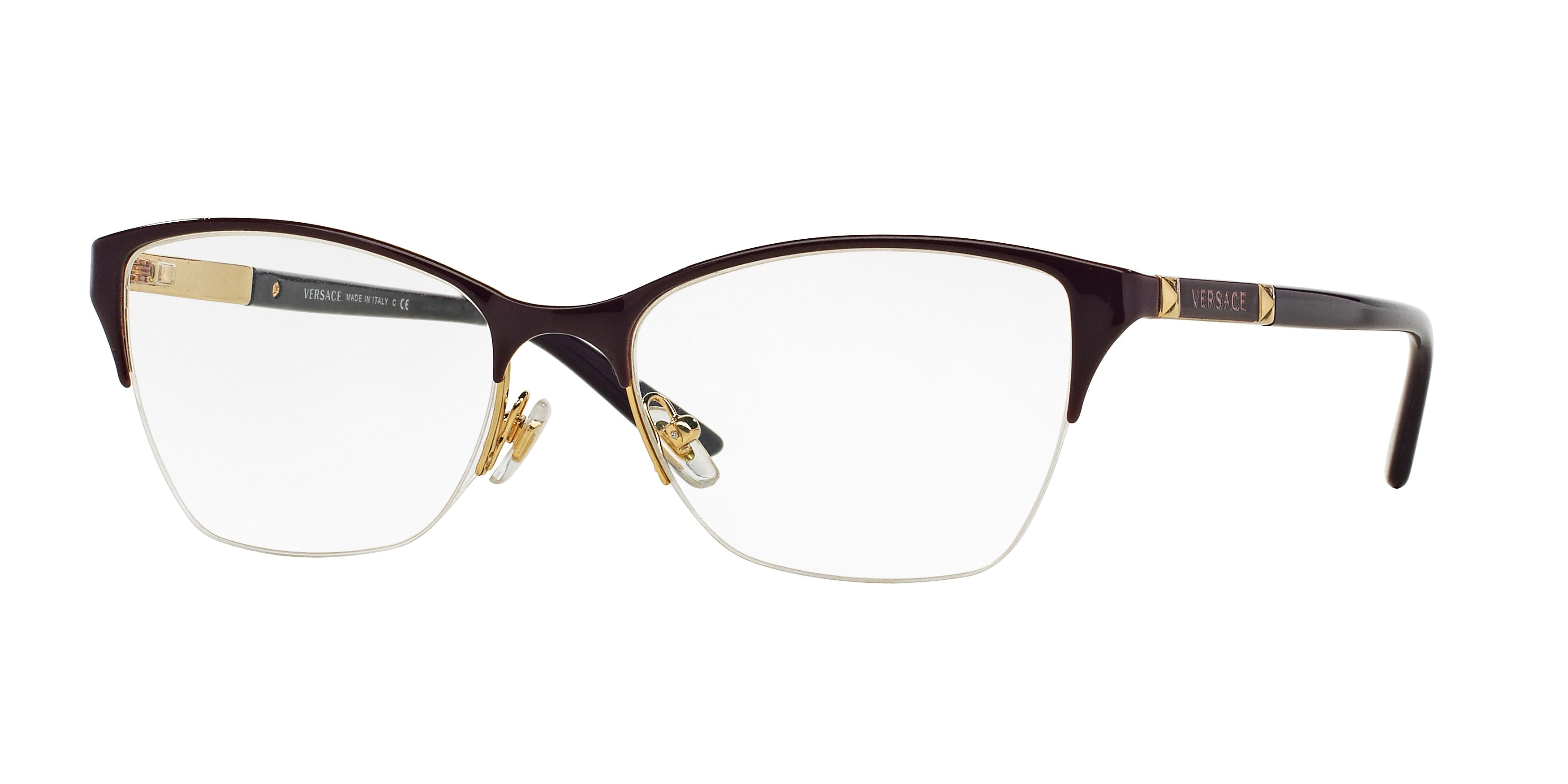 Versace VE1218 Irregular Eyeglasses 1345-Violet/Gold 53-140-17 - Color Map Violet