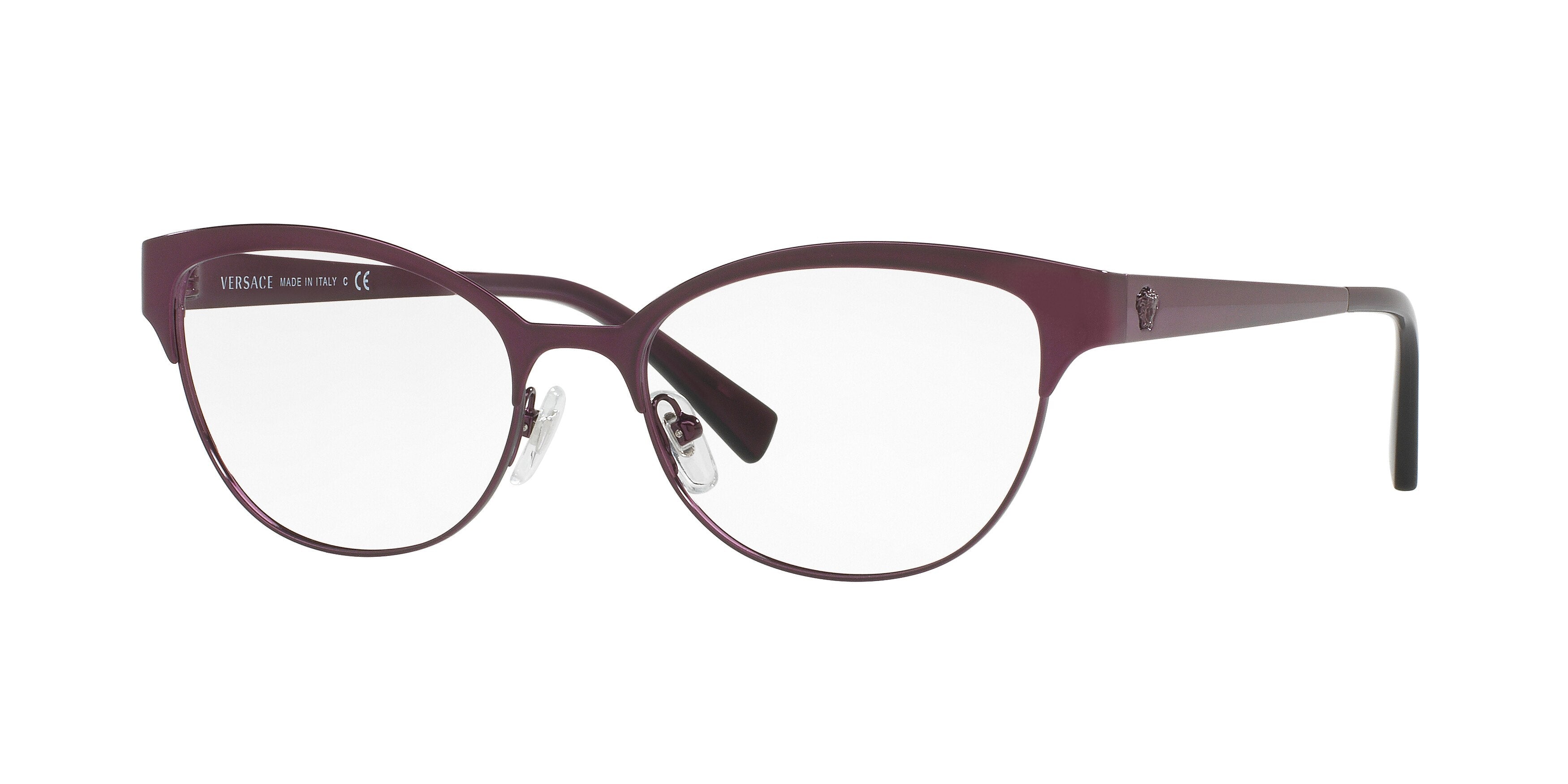 Versace VE1240 Oval Eyeglasses  1397-Plum 53-140-17 - Color Map Violet