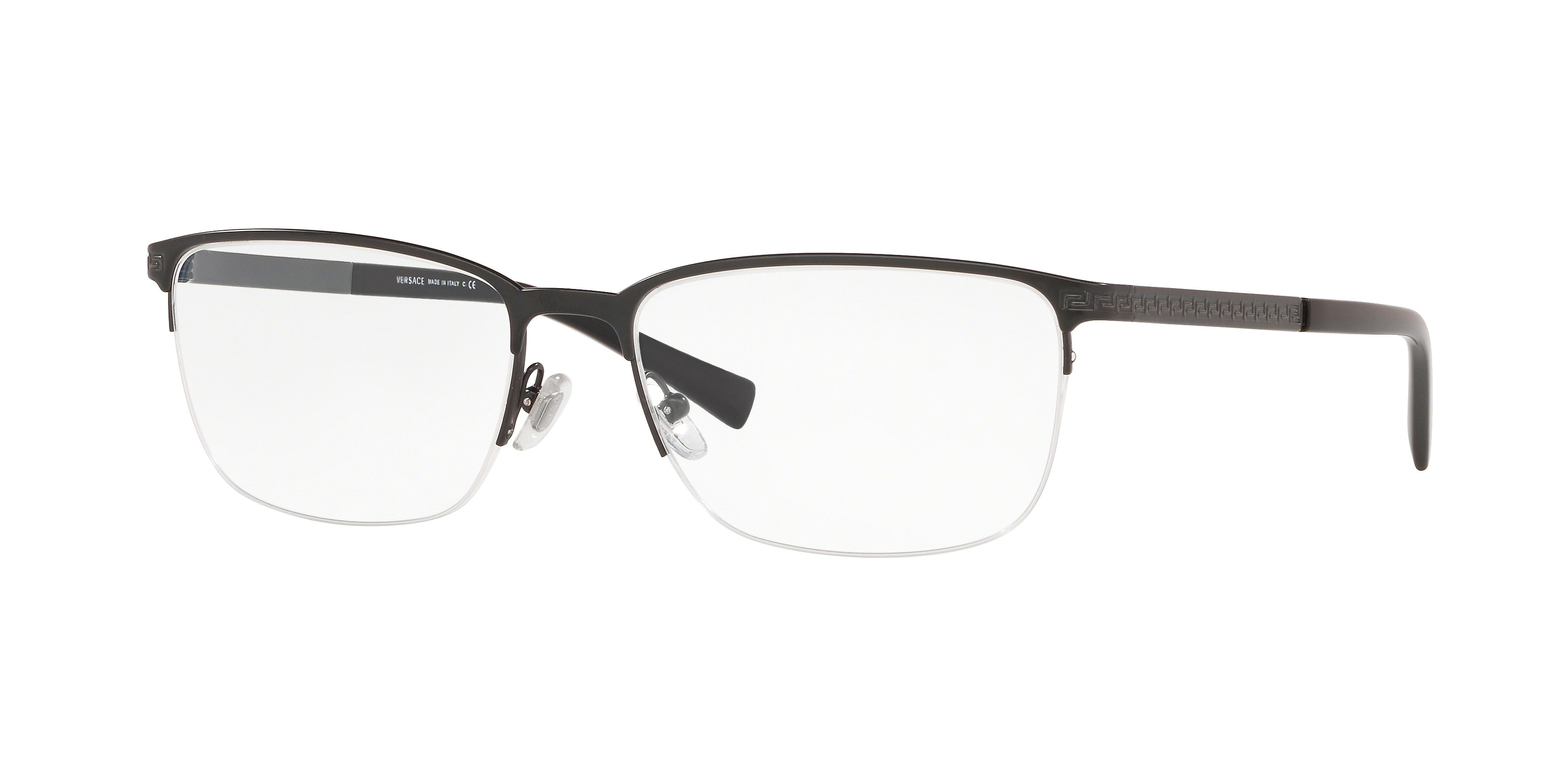 Versace VE1263 Oval Eyeglasses 1009-Matte Black 55-140-17 - Color Map Black