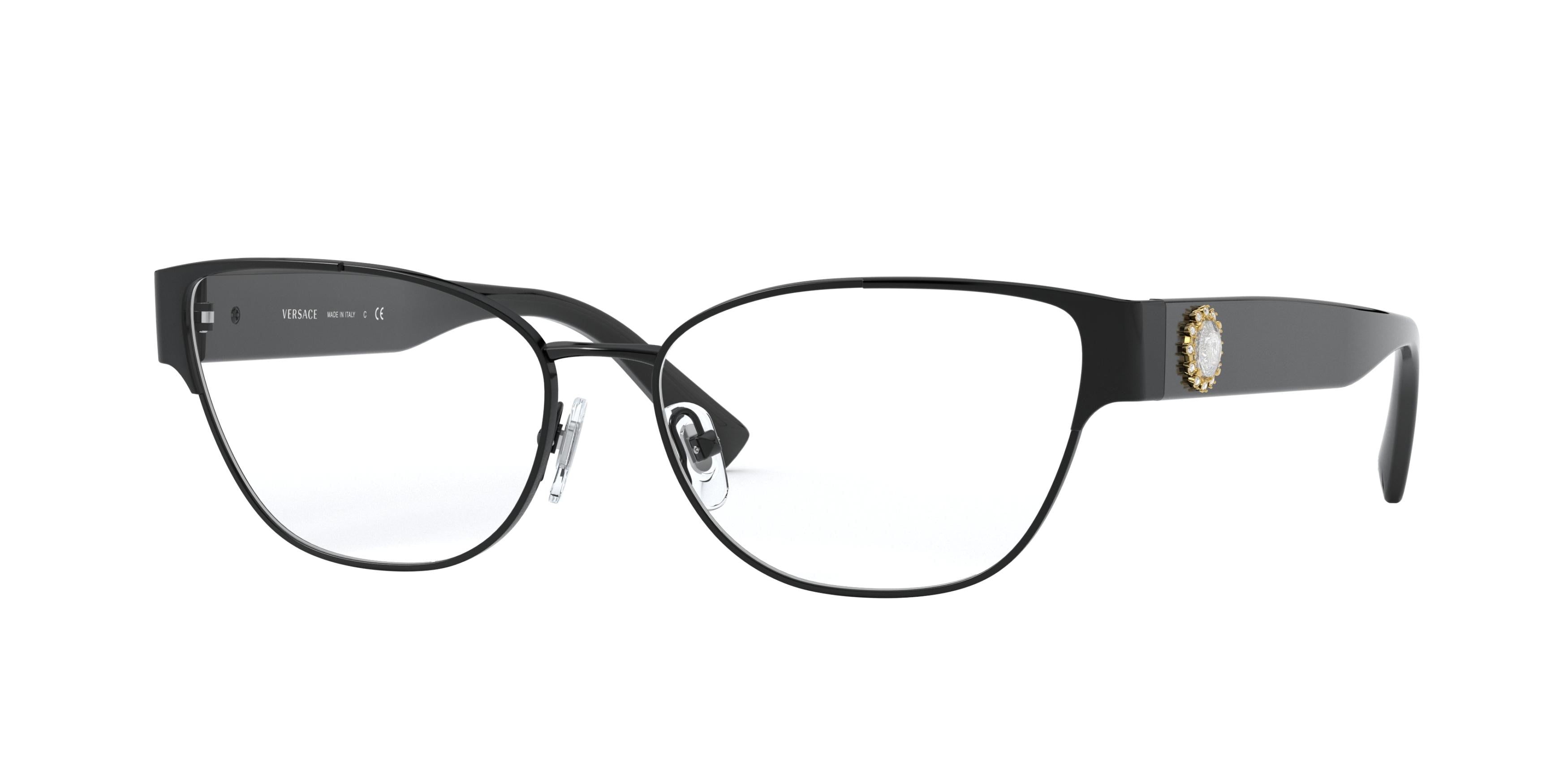 Versace VE1267B Pillow Eyeglasses  1009-Black 55-140-15 - Color Map Black