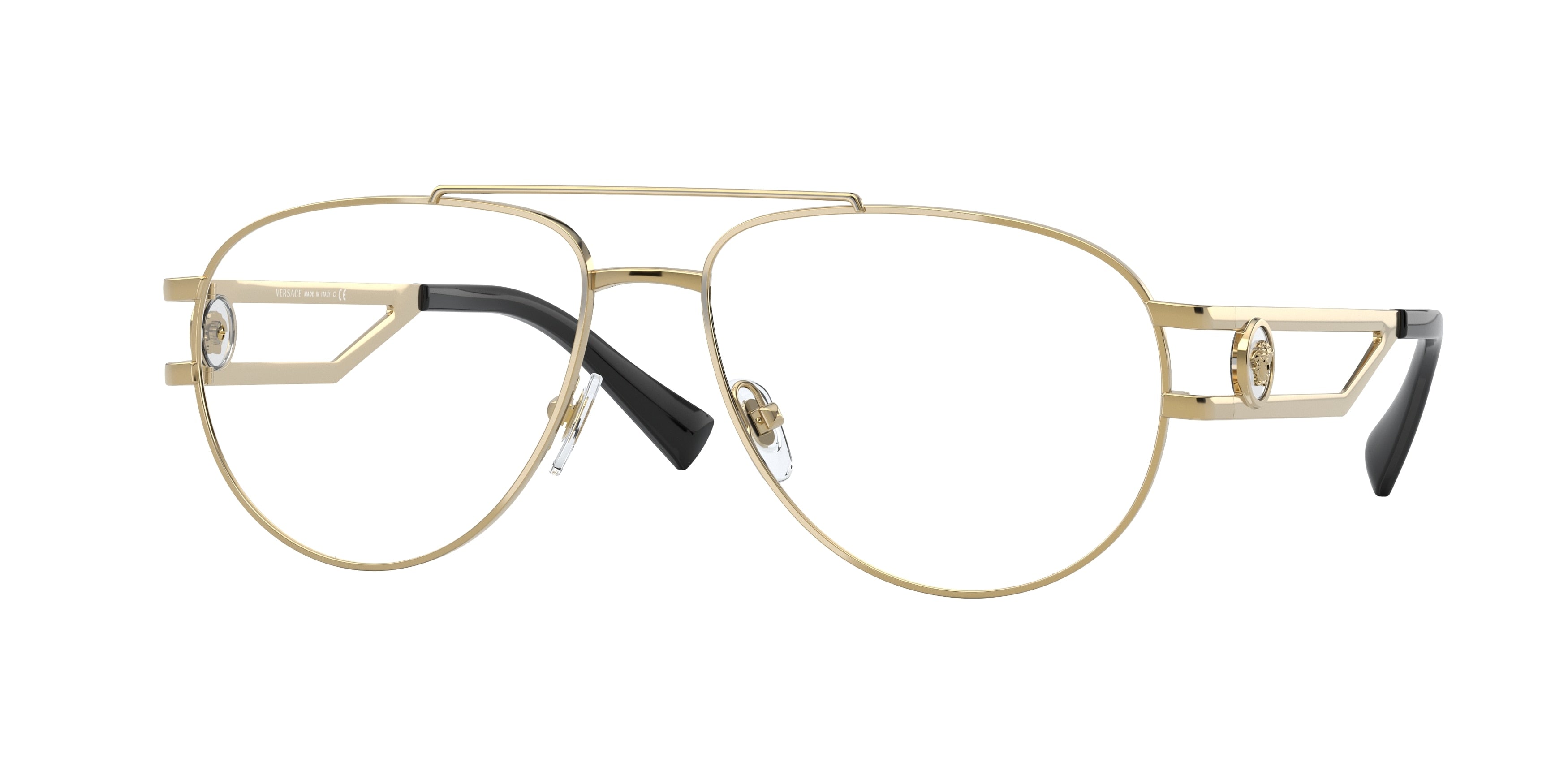 Versace VE1269 Pilot Eyeglasses  1002-Gold 57-140-16 - Color Map Gold