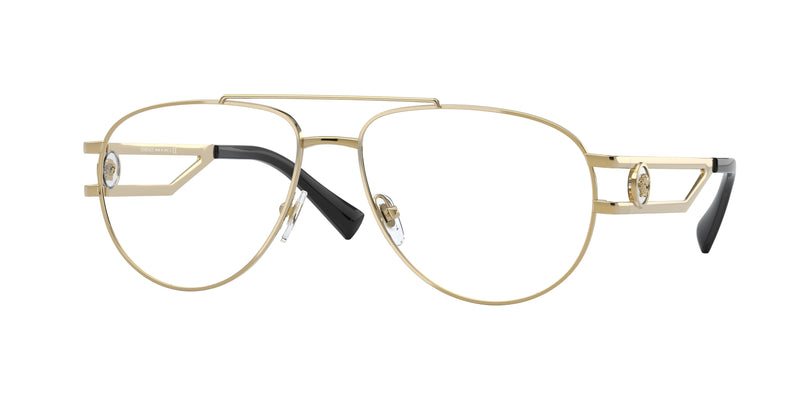Versace VE1269 Pilot Eyeglasses 1002-Gold 57-140-16 - Color Map Gold