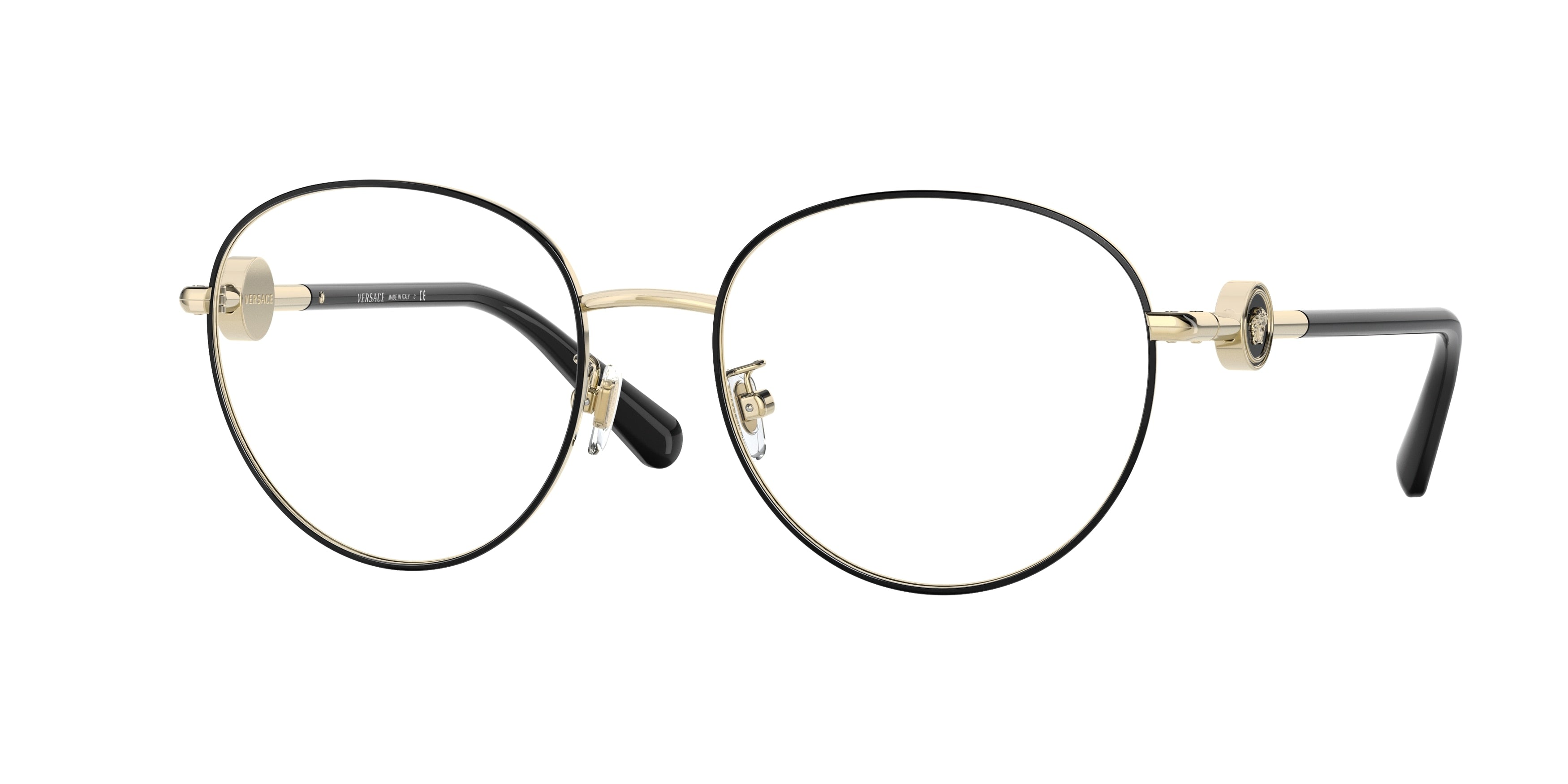 Versace VE1273D Pillow Eyeglasses 1433-Gold/Black 54-140-18 - Color Map Black
