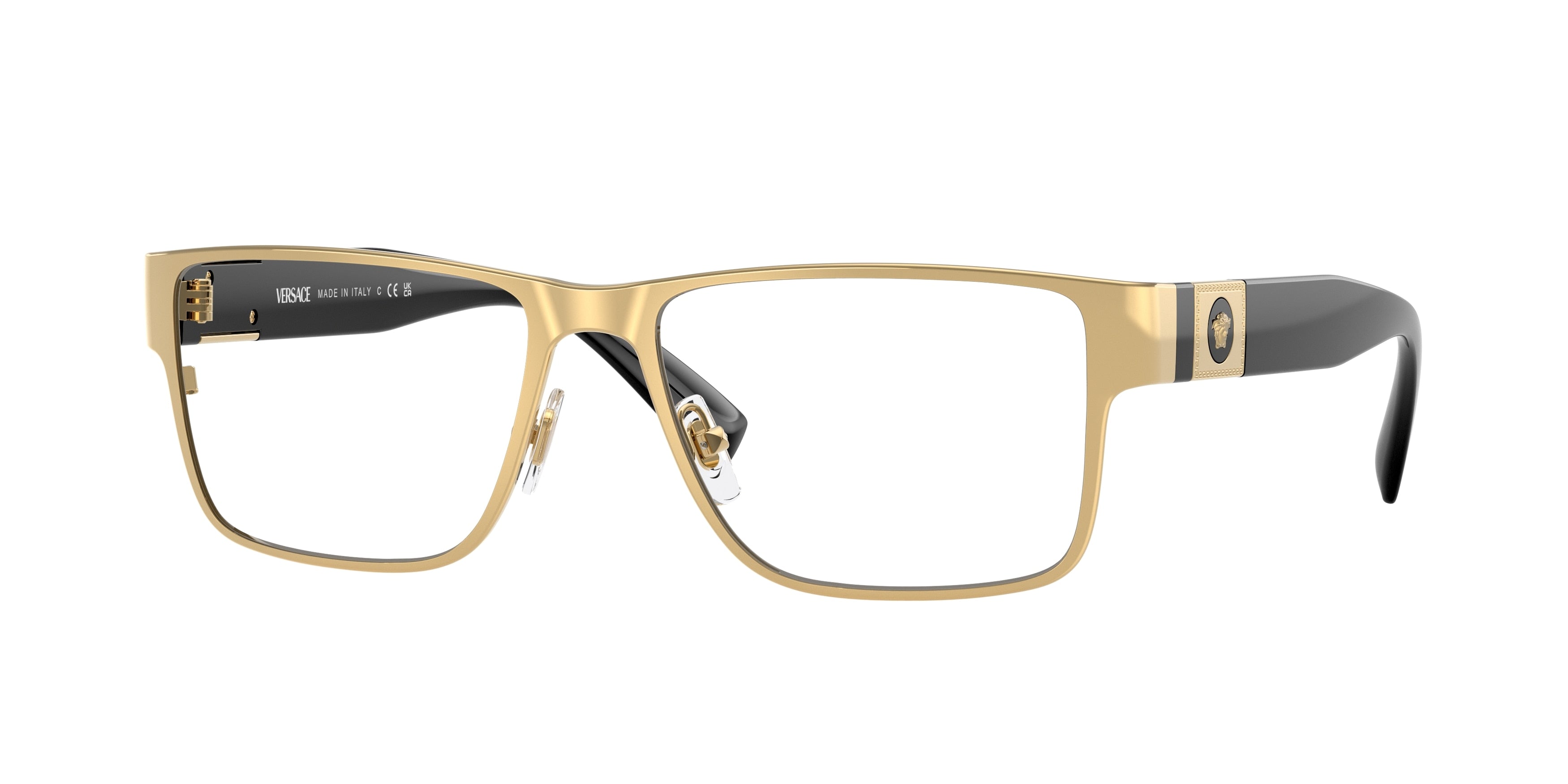 Versace VE1274 Rectangle Eyeglasses 1002-Gold 57-140-17 - Color Map Gold