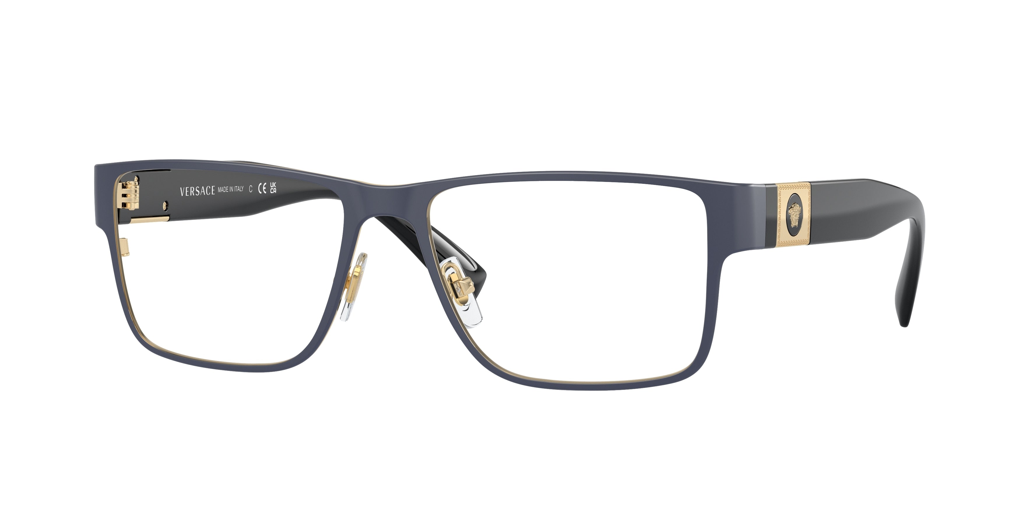 Versace VE1274 Rectangle Eyeglasses 1468-Blue 57-140-17 - Color Map Blue