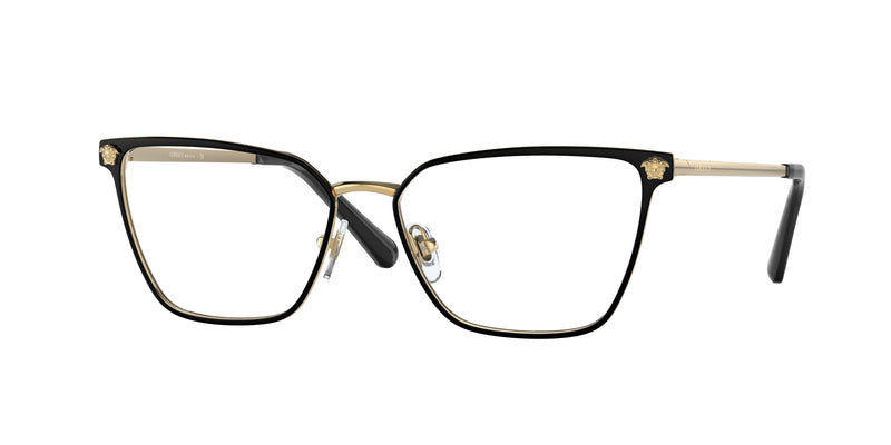Versace VE1275 Pillow Eyeglasses 1433-Matte Black/Gold 54-140-15 - Color Map Black