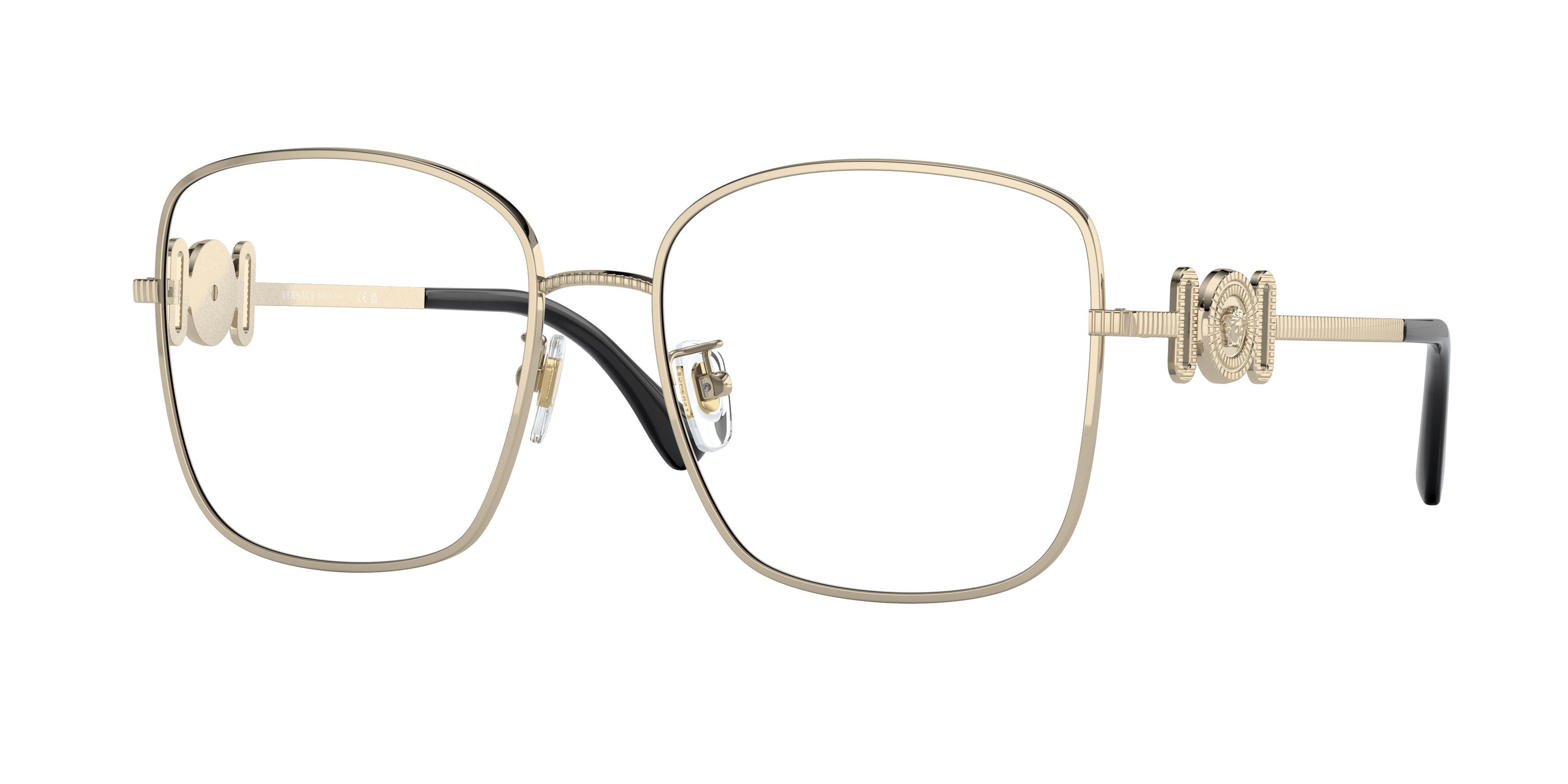 Versace VE1286D Square Eyeglasses 1339-Pale Gold 56-145-17 - Color Map Gold