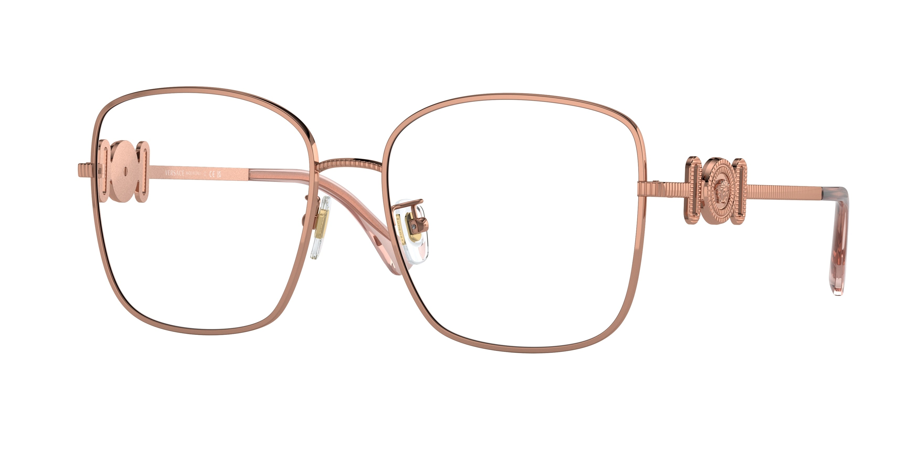 Versace VE1286D Square Eyeglasses  1412-Rose Gold 56-145-17 - Color Map Gold