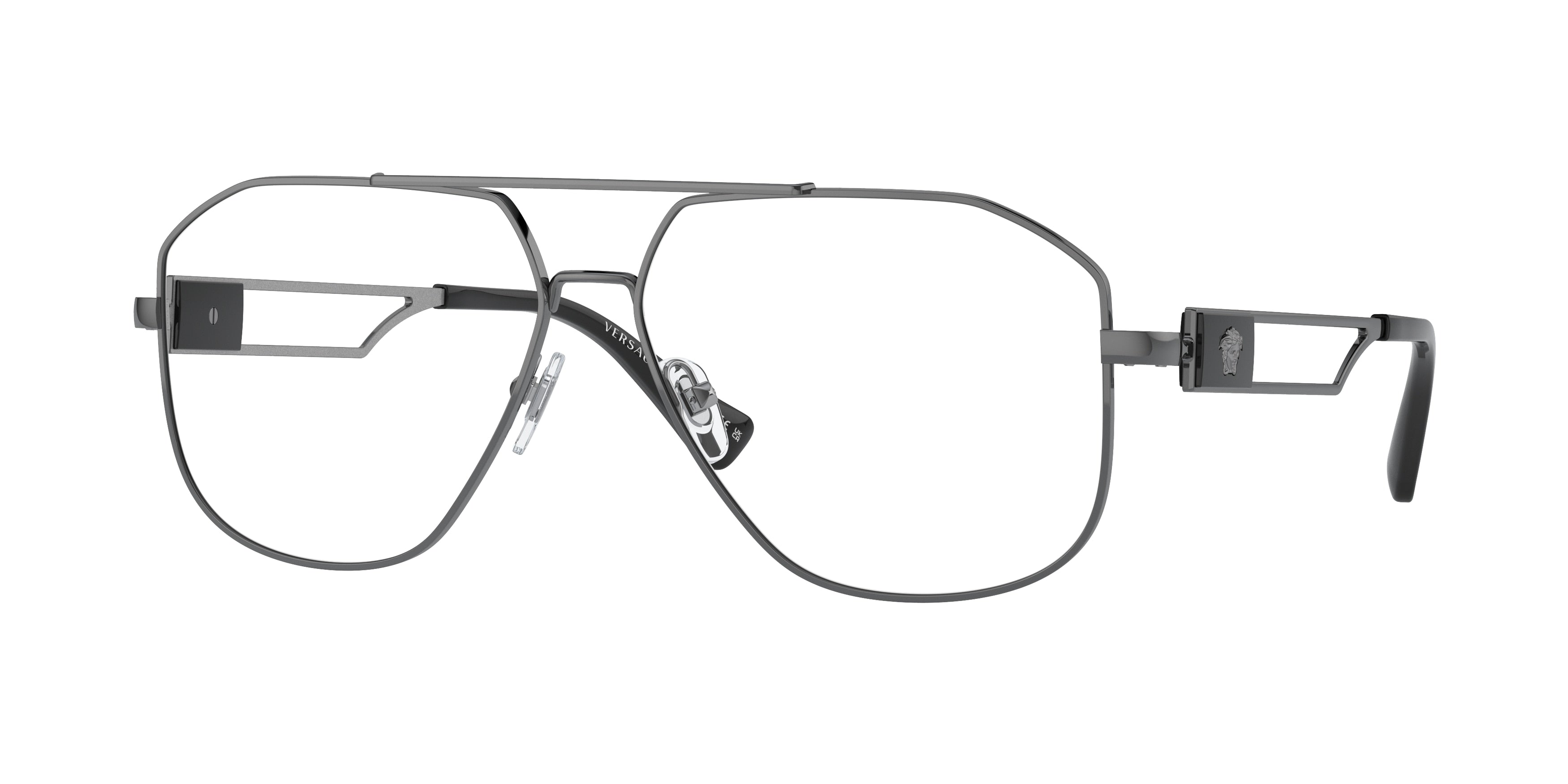 Versace VE1287 Pilot Eyeglasses 1001-Grey 59-145-13 - Color Map Grey