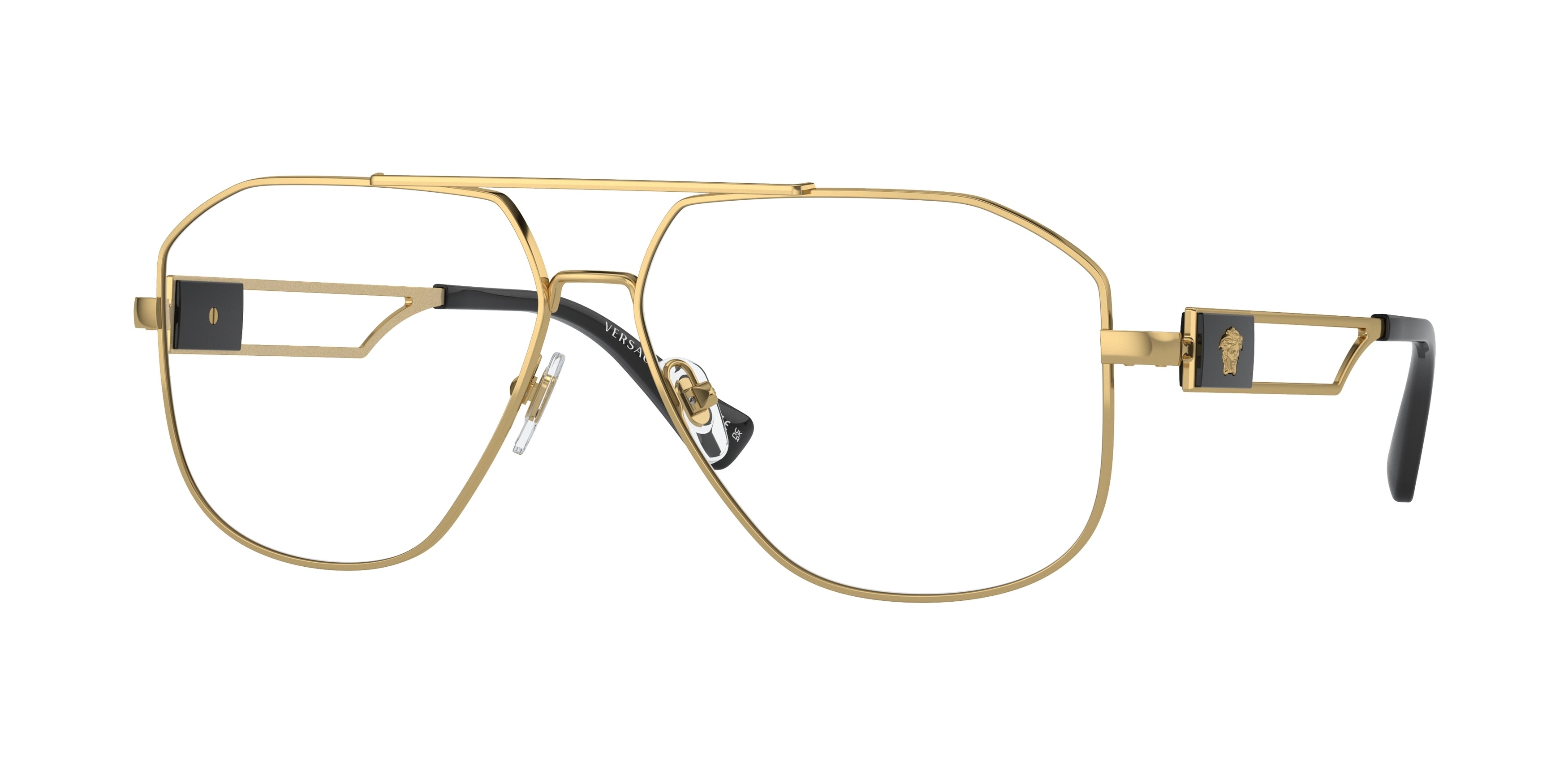 Versace VE1287 Pilot Eyeglasses 1002-Gold 59-145-13 - Color Map Gold