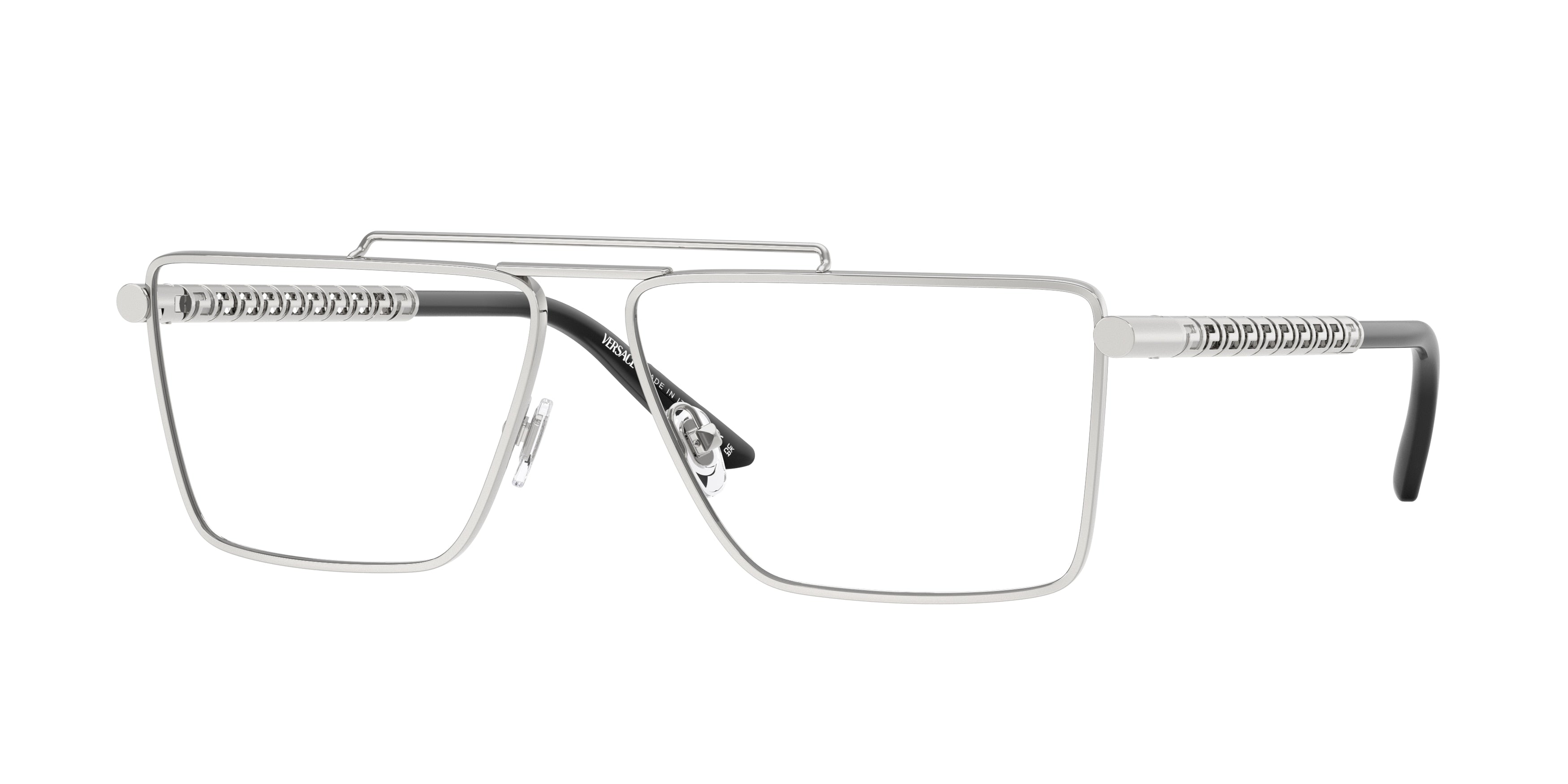 Versace VE1295 Rectangle Eyeglasses 1000-Silver 59-145-13 - Color Map Silver