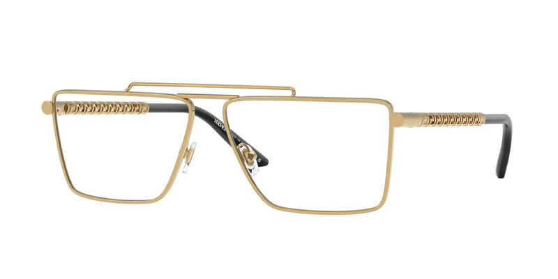 Versace VE1295 Rectangle Eyeglasses 1002-Gold 57-145-13 - Color Map Gold
