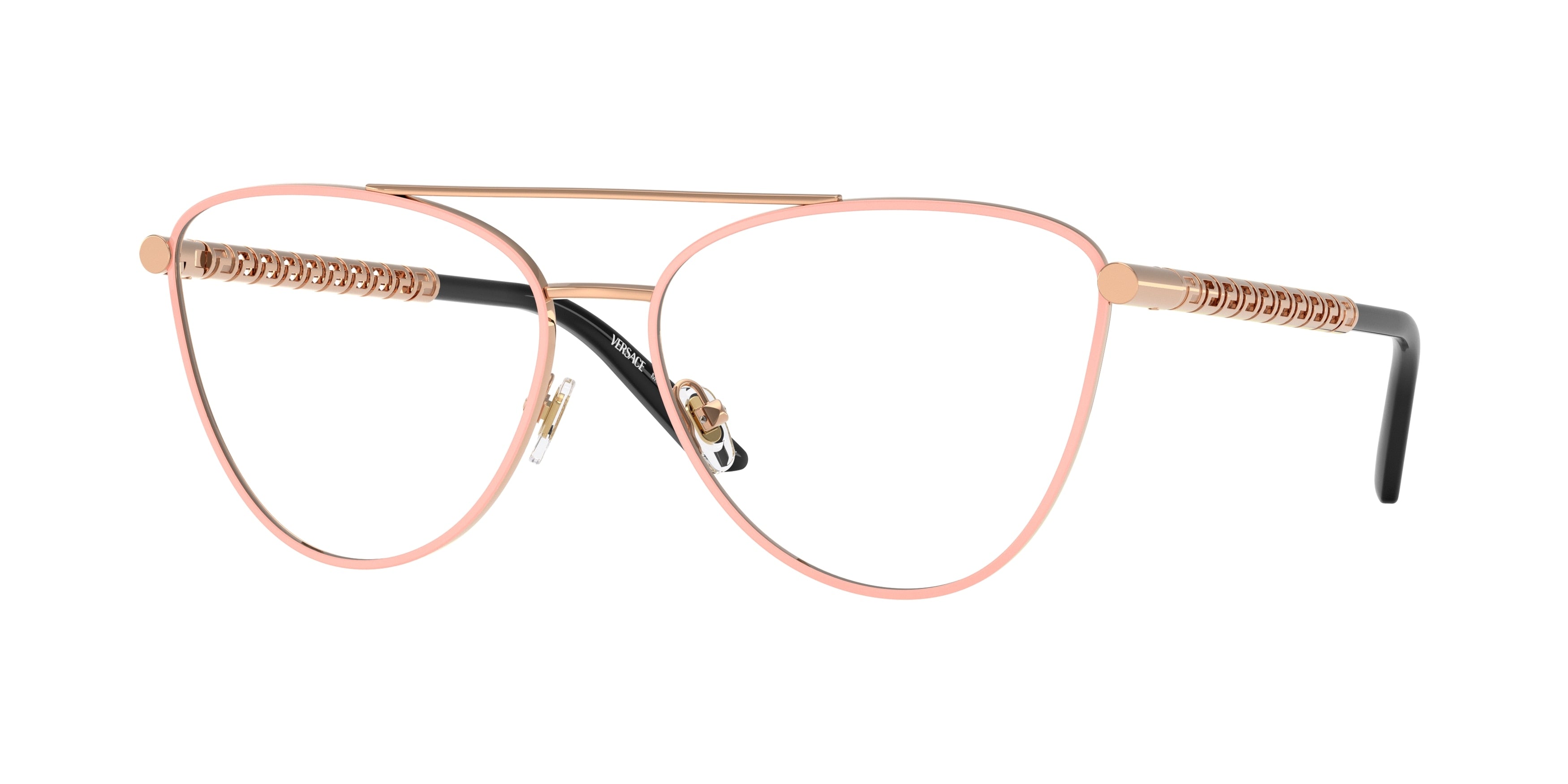 Versace VE1296 Cat Eye Eyeglasses 1515-Pastel Rose 57-140-15 - Color Map Pink