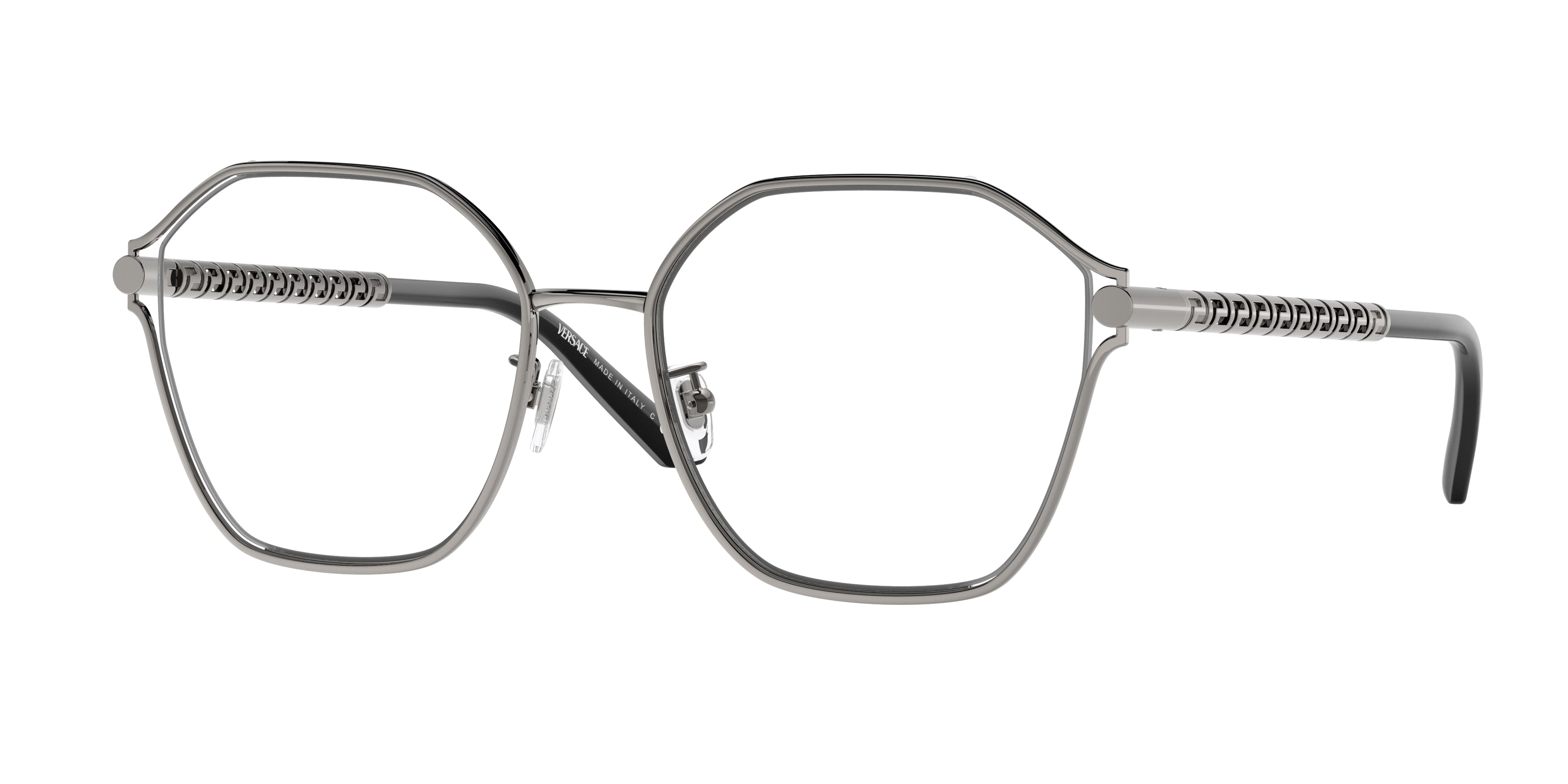 Versace VE1299D Irregular Eyeglasses 1001-Gunmetal 55-145-18 - Color Map Grey