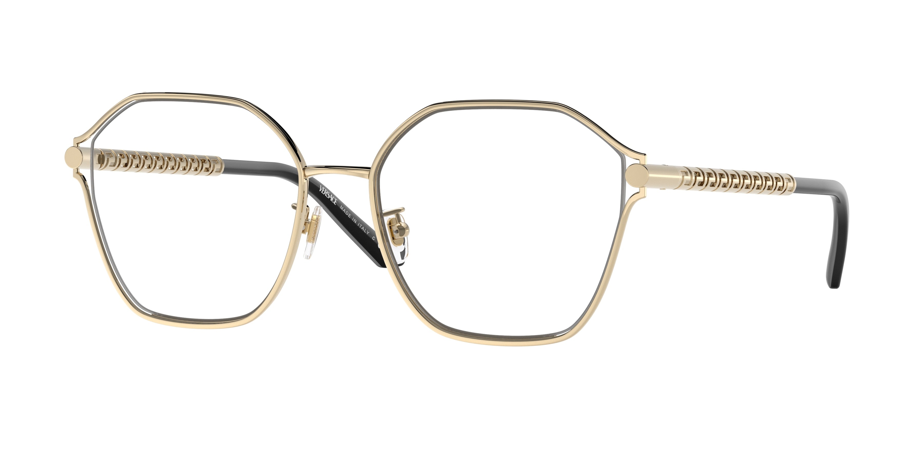 Versace VE1299D Irregular Eyeglasses 1252-Pale Gold 55-145-18 - Color Map Gold