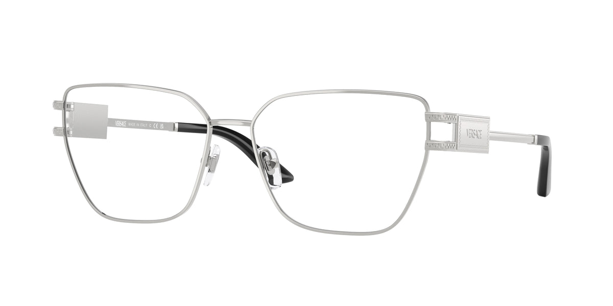 Versace VE1301 Cat Eye Eyeglasses 1000-Silver 57-140-15 - Color Map Silver