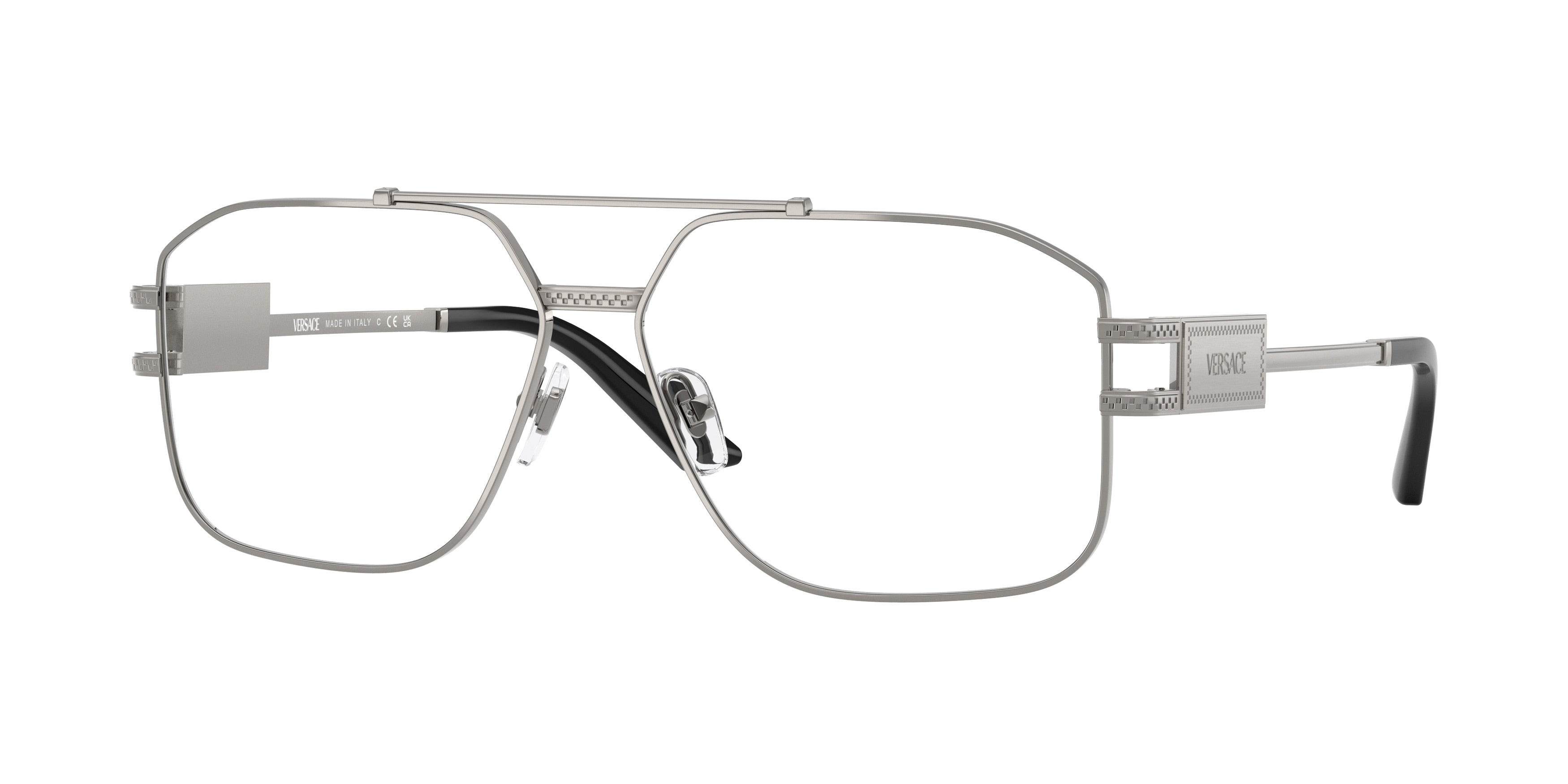 Versace VE1302 Square Eyeglasses 1001-Gunmetal 59-140-13 - Color Map Grey