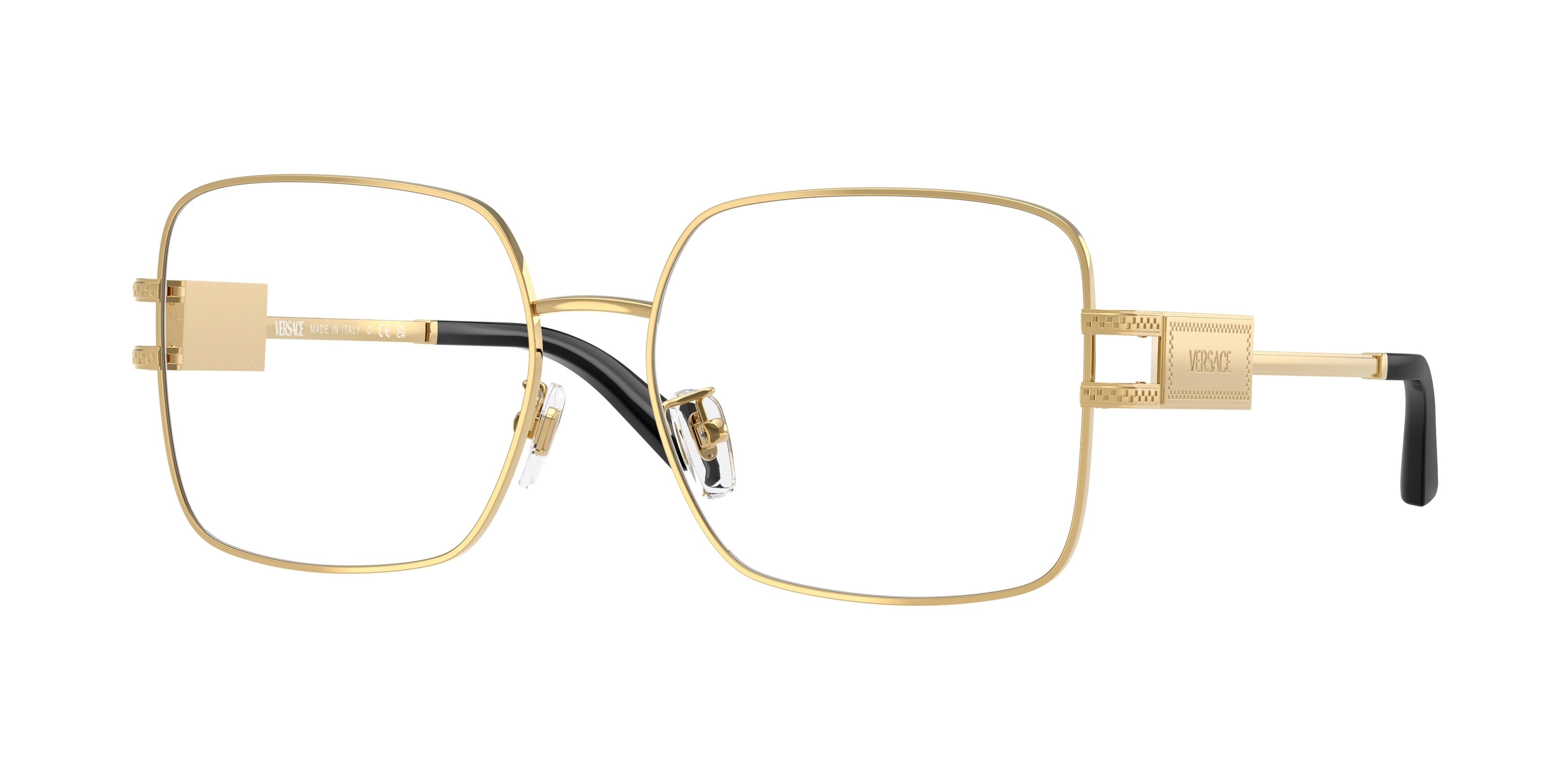 Versace VE1303D Square Eyeglasses 1002-Gold 56-140-16 - Color Map Gold