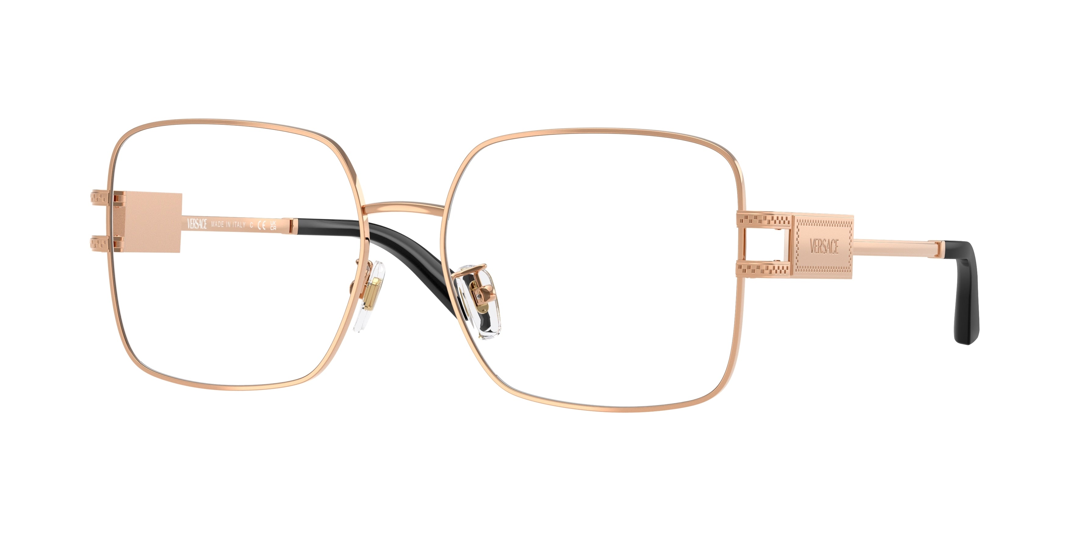 Versace VE1303D Square Eyeglasses 1412-Rose Gold 56-140-16 - Color Map Gold