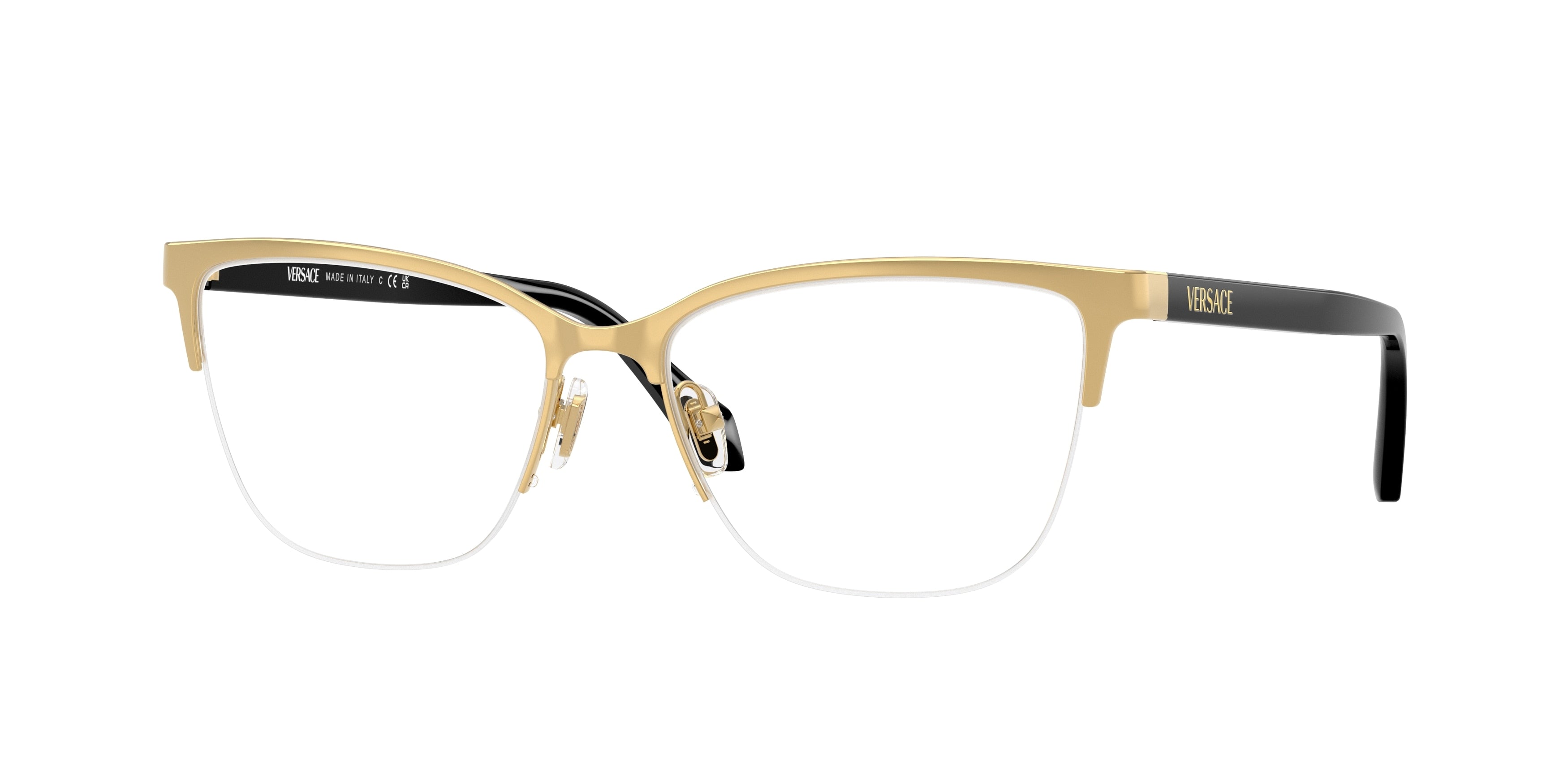 Versace VE1304 Cat Eye Eyeglasses  1002-Gold 54-140-16 - Color Map Gold